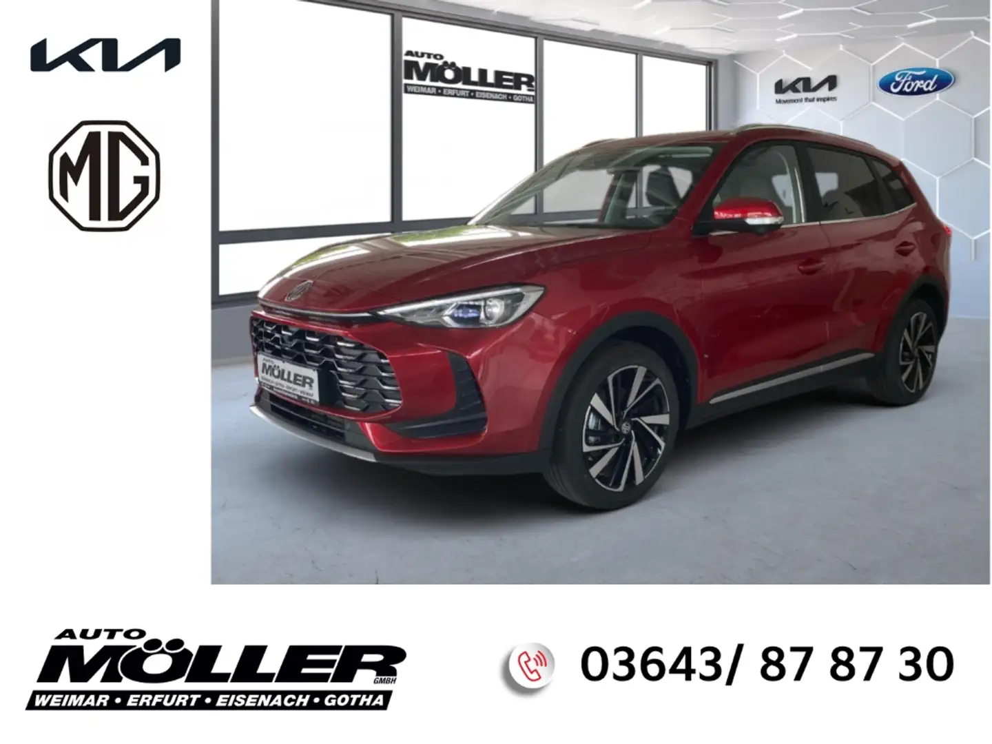 MG ZS Hybrid+ Luxury 360°Kam. el. Sitz Leder Kamera LED Rot - 1
