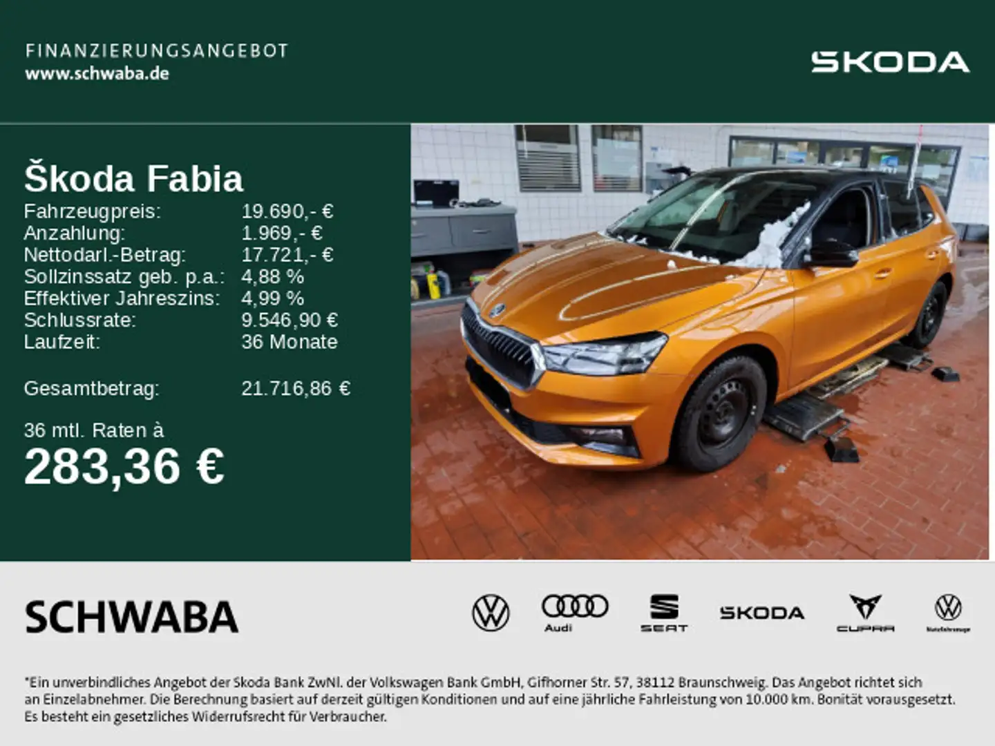 Skoda Fabia Style 1.0 TSI DSG *LED*ACC*PDC*LANE*8-fach Orange - 1