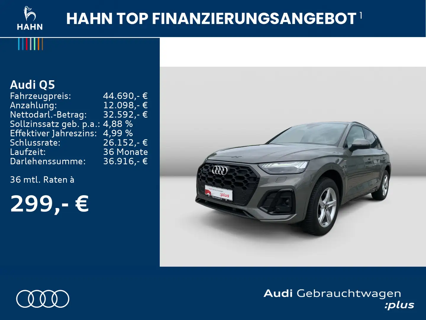 Audi Q5 40 TDI quattro S tronic S line AHK Matrix Cam Grau - 2