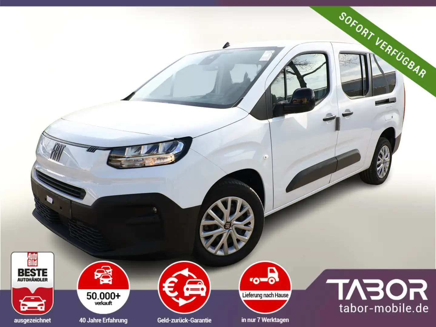 Fiat Doblo Kombi 1.5 BHDi 130 AUT L2 N1 10"Audio SHZ Weiß - 1