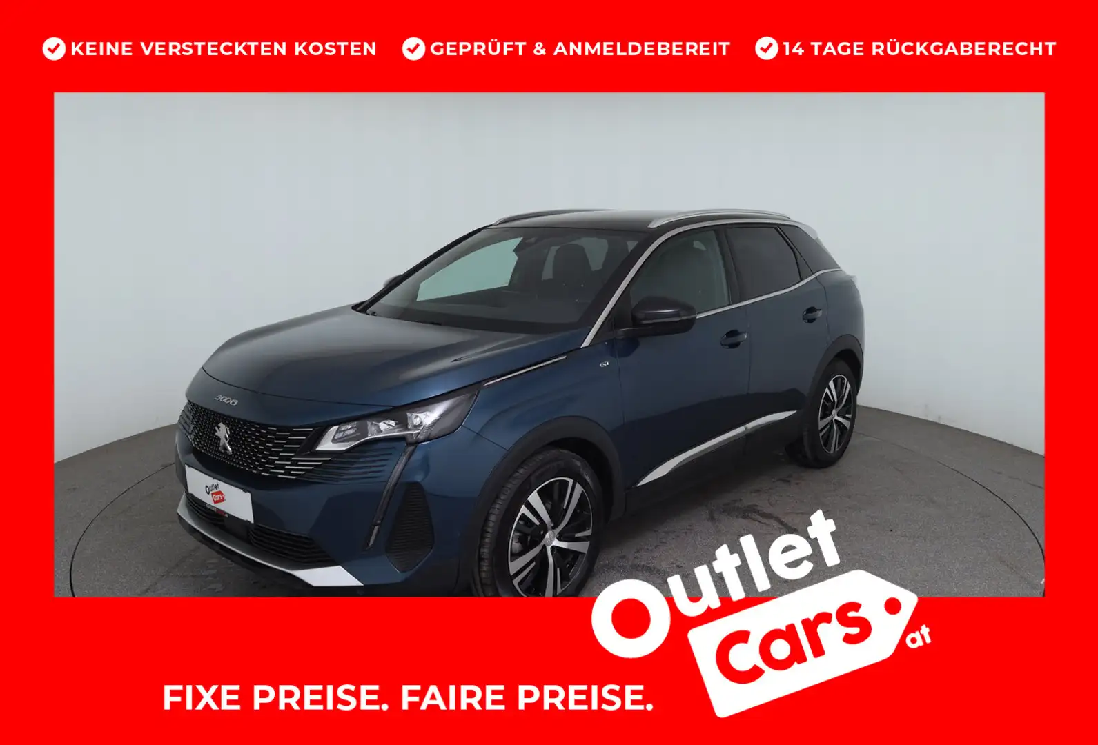 Peugeot 3008 PureTech 130 EAT8 GT Blau - 1