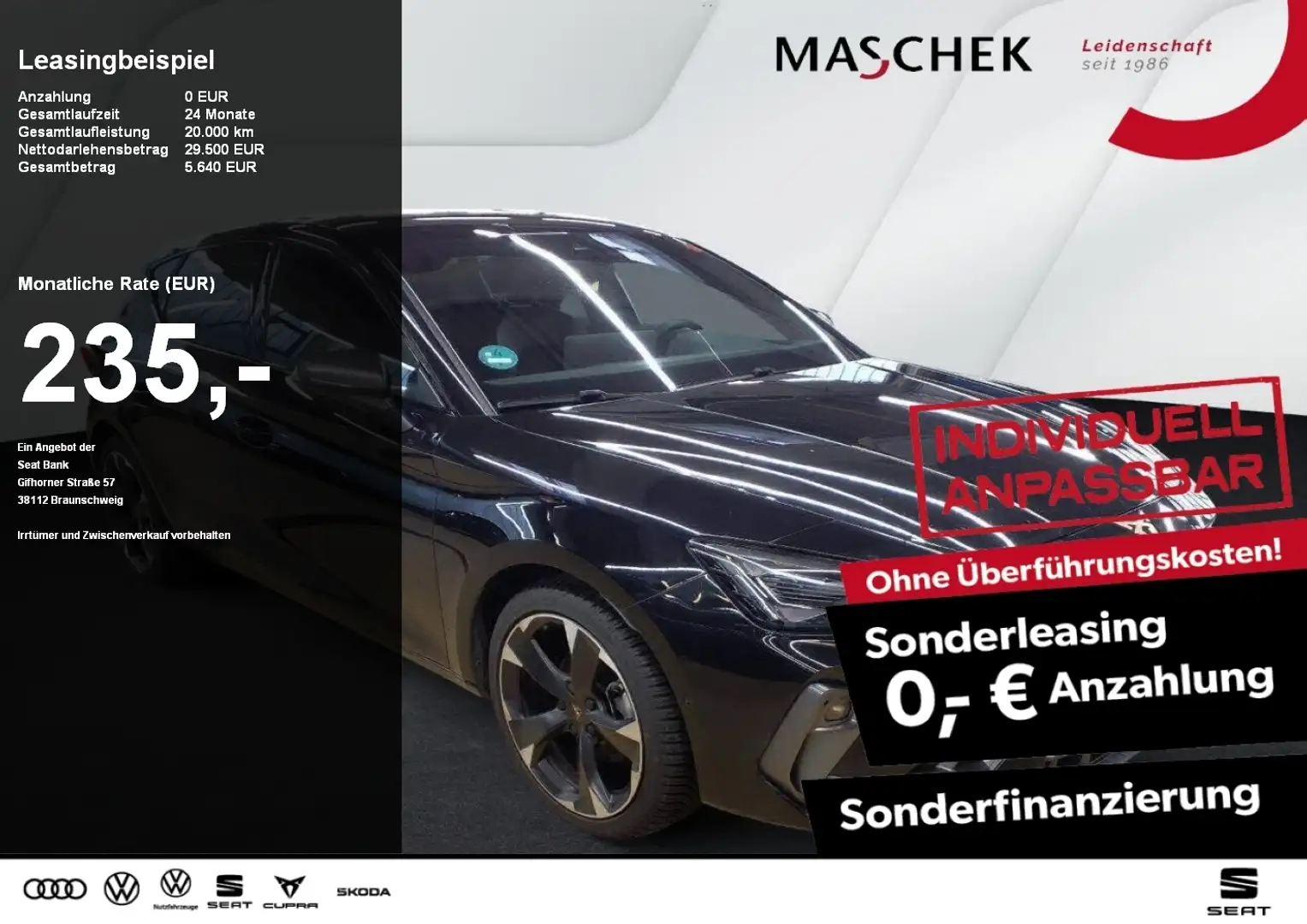 CUPRA Leon 1.5 eTSI Sonderleasing! Navi RearView ACC Schwarz - 1