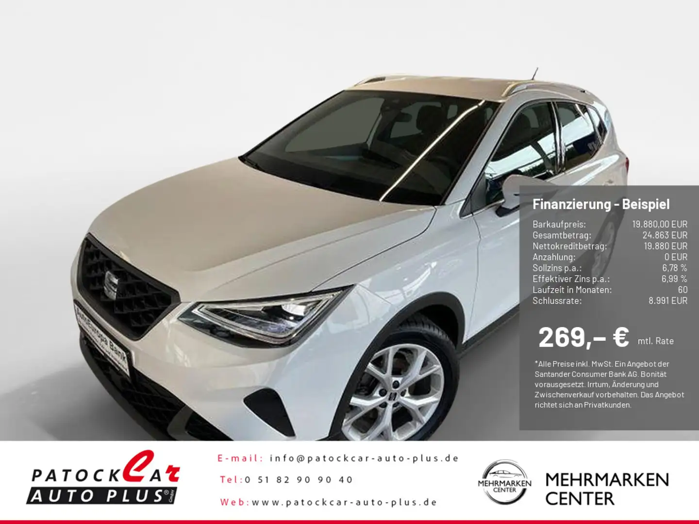 SEAT Arona 1.0 TSI FR PDC SHZ NAVI ACC FACEL. LED Blanc - 1
