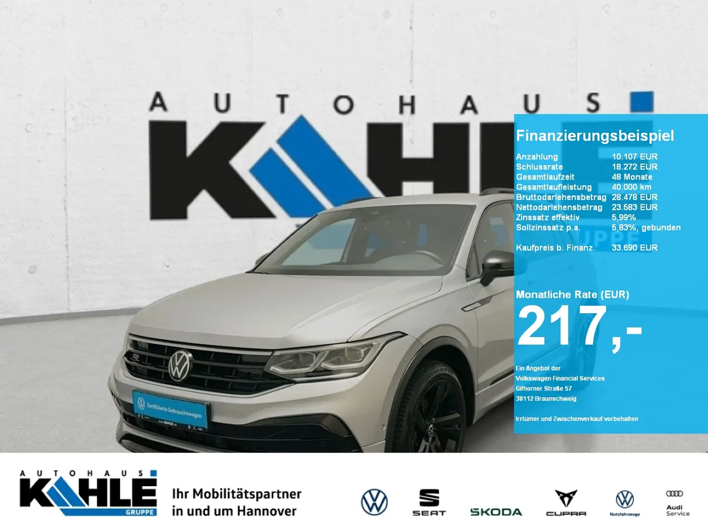 Volkswagen Tiguan R-Line 2.0TDI DSG 4Motion Navi PDC Klima Silber - 1