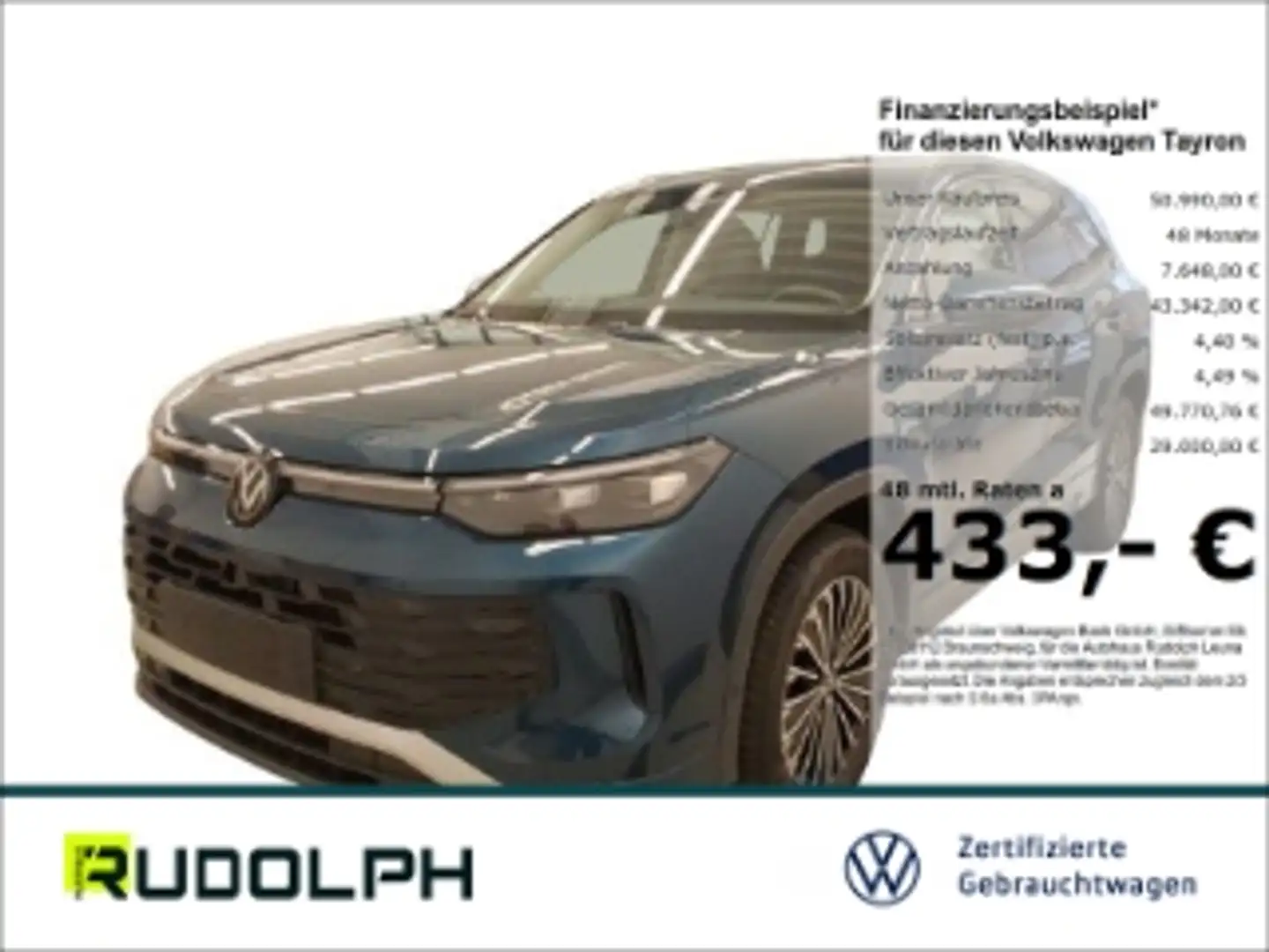 Volkswagen Tayron Life 2.0 TDI 4Motion DSG LED BT AHK Navi ACC Fernl Blau - 1