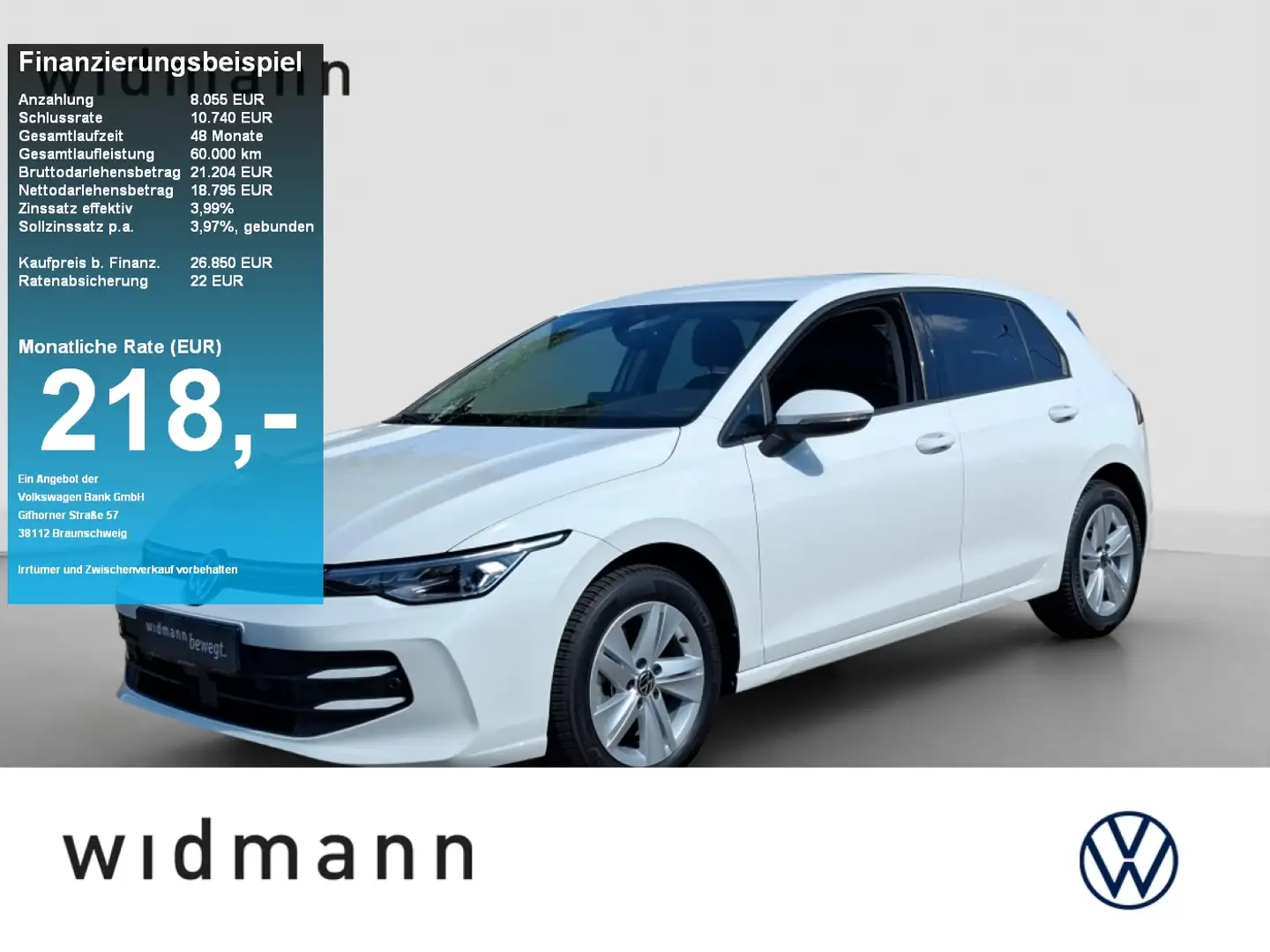 Volkswagen Golf Lim. Life 1.5 TSI 85kW 7-Gang mit Anschlussgaranti Weiß - 1