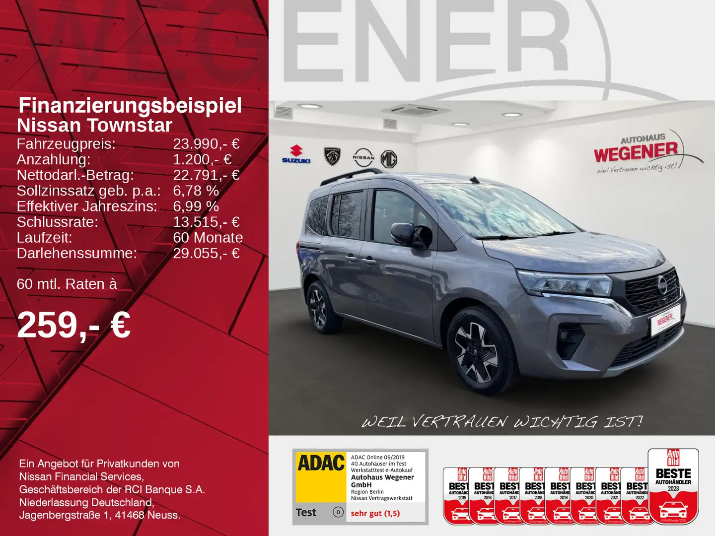 Nissan Townstar TOWNSTAR TEKNA SHZ KFRAUMWANNE ALLWETTER LEDER Gri - 2
