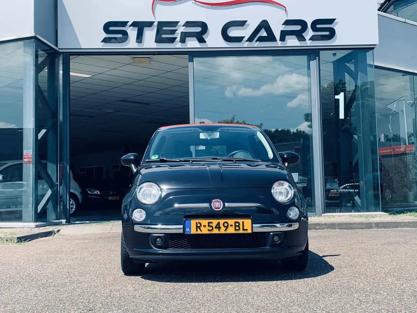 Fiat 500C 1.2 Lounge, Cabrio, Airco, Nieuw APK, Onderhoud Zwart - 1