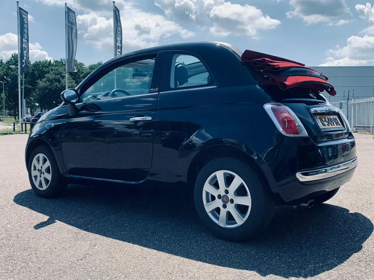 Fiat 500C 1.2 Lounge, Cabrio, Airco, Nieuw APK, Onderhoud Zwart - 2