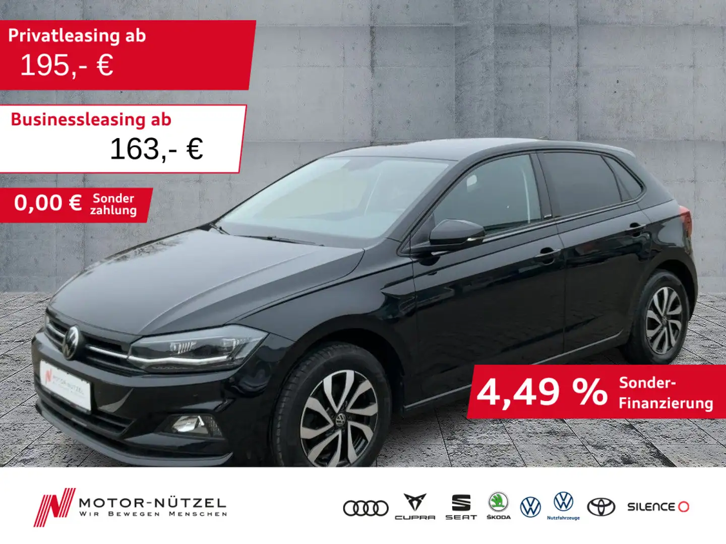 Volkswagen Polo 1.0 TSI COMFORTLINE 5JG+LED+APP+SHZ+2xPDC Schwarz - 1