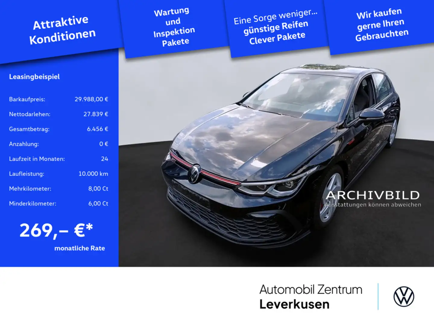 Volkswagen Golf VIII GTI NAVI VIRT ACC KAM CARPLAY LED S Schwarz - 1