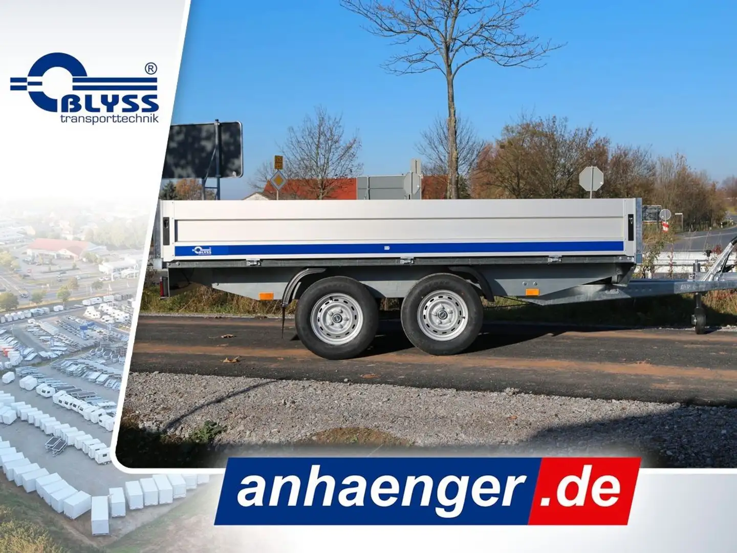 Blyss Hochlader Anhänger 2700kg GG 330x180x40 cm - 1