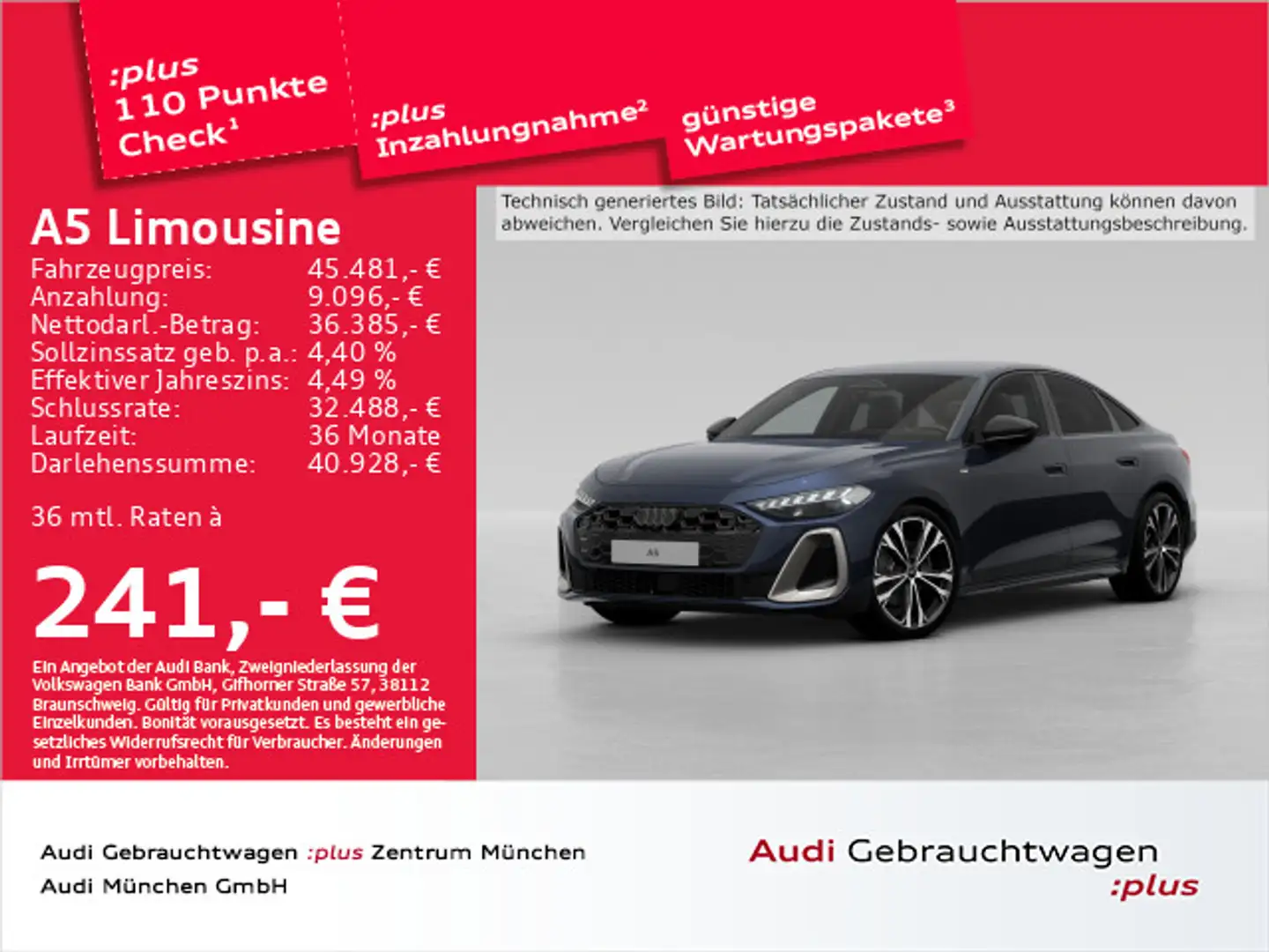 Audi A5 TFSI S tronic S line edition one AH Blau - 1