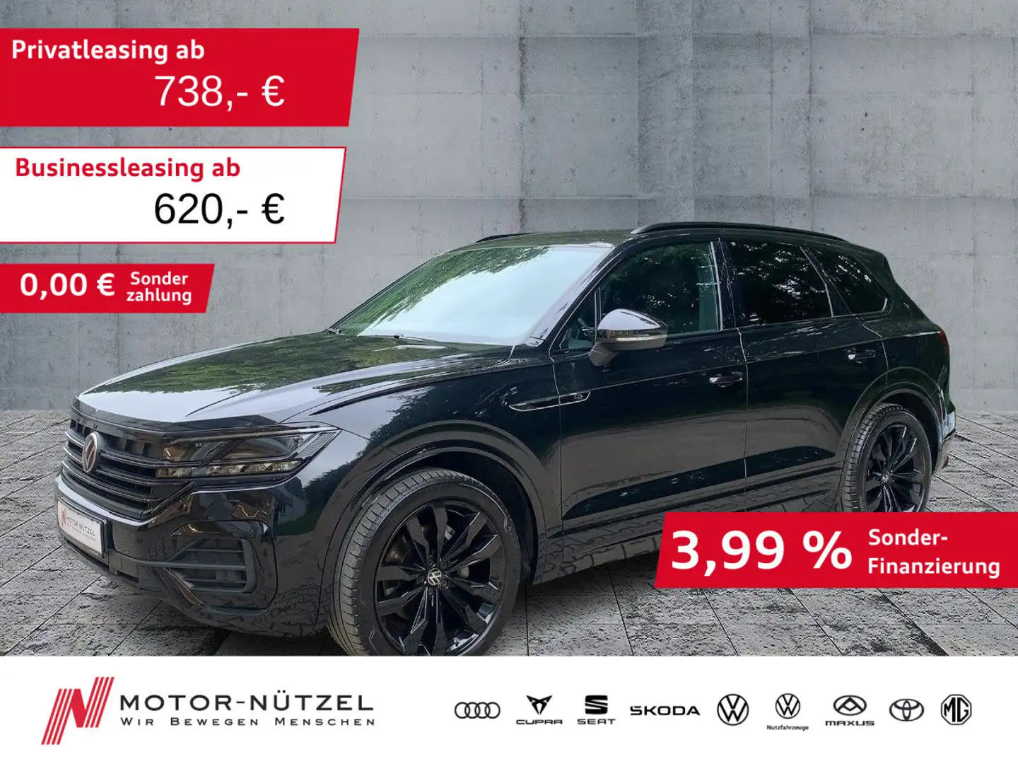 Volkswagen Touareg 3.0 TDI 4M R-LINE MATRIX+LUFT+NAV+STDHZG Zwart - 1