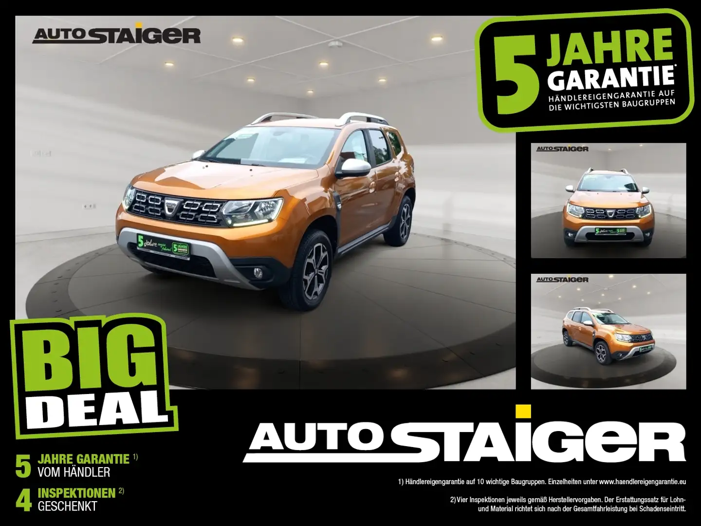 Dacia Duster II 1.6 SCe 115 Prestige Navi, SHZ, Leder, Orange - 1