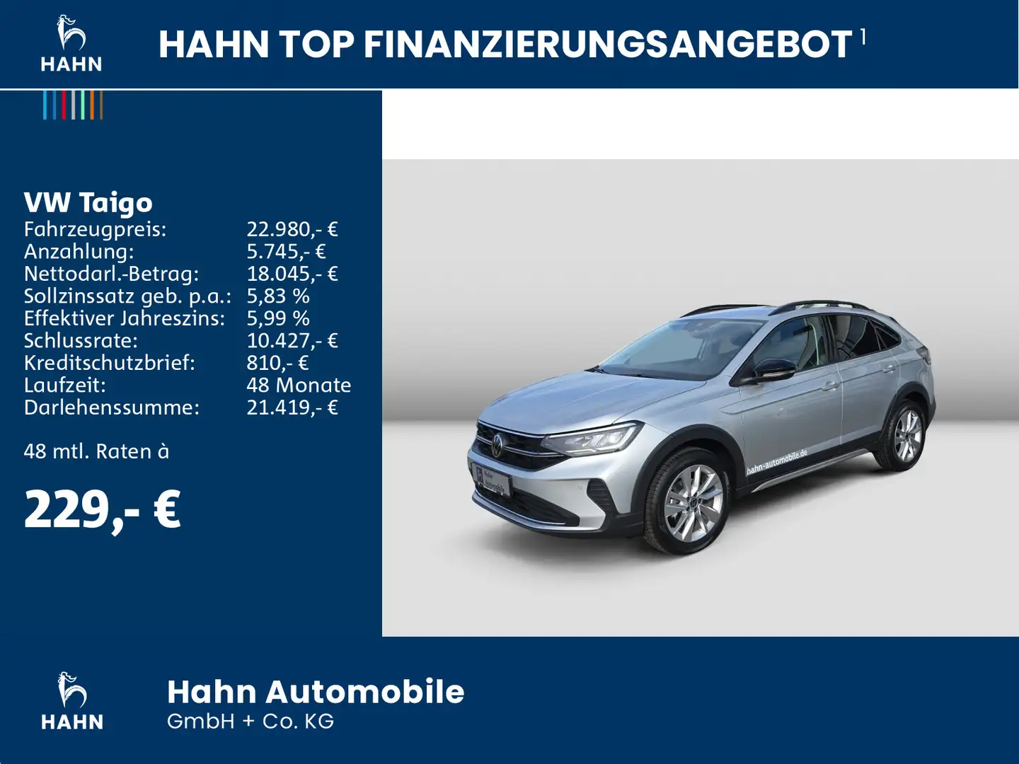 Volkswagen Taigo GOAL 1,0 l TSI OPF 95 PS 5-Gang Ganzjahres Argent - 2