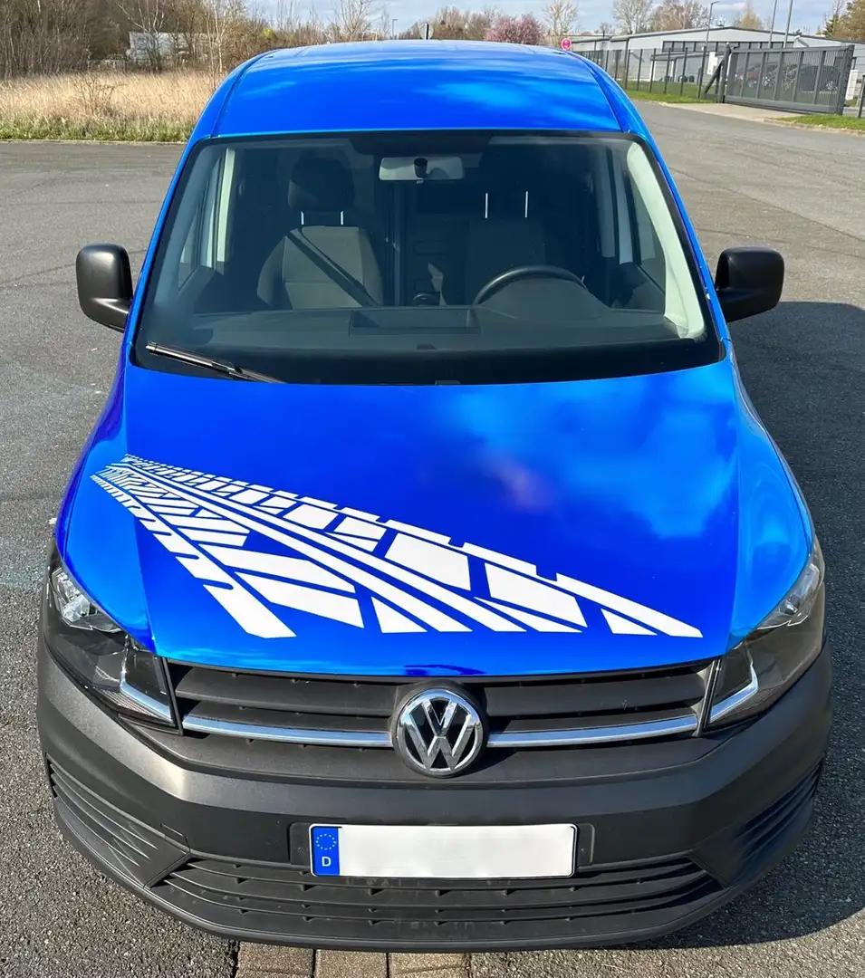 Volkswagen Caddy Nfz Maxi Kasten Klima blau foliert Weiß - 2