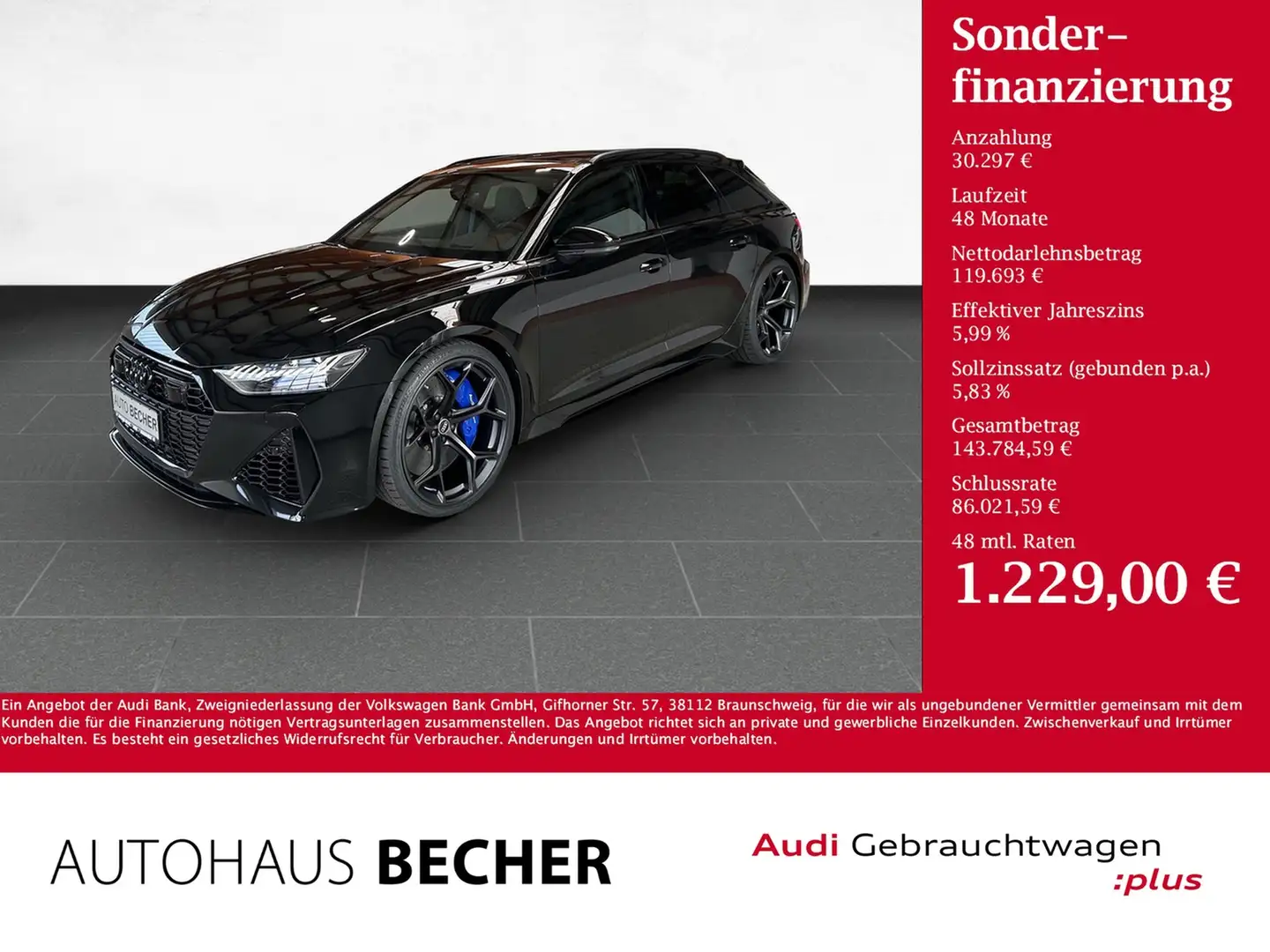 Audi RS6 RS 6 Avant performance tiptronic /AHK/Standhz Zwart - 1
