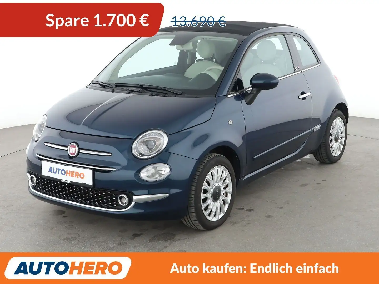 Fiat 500C 1.2 Lounge*NAVI*TEMPO*PDC*LIM*DAB*ALU* Blau - 1