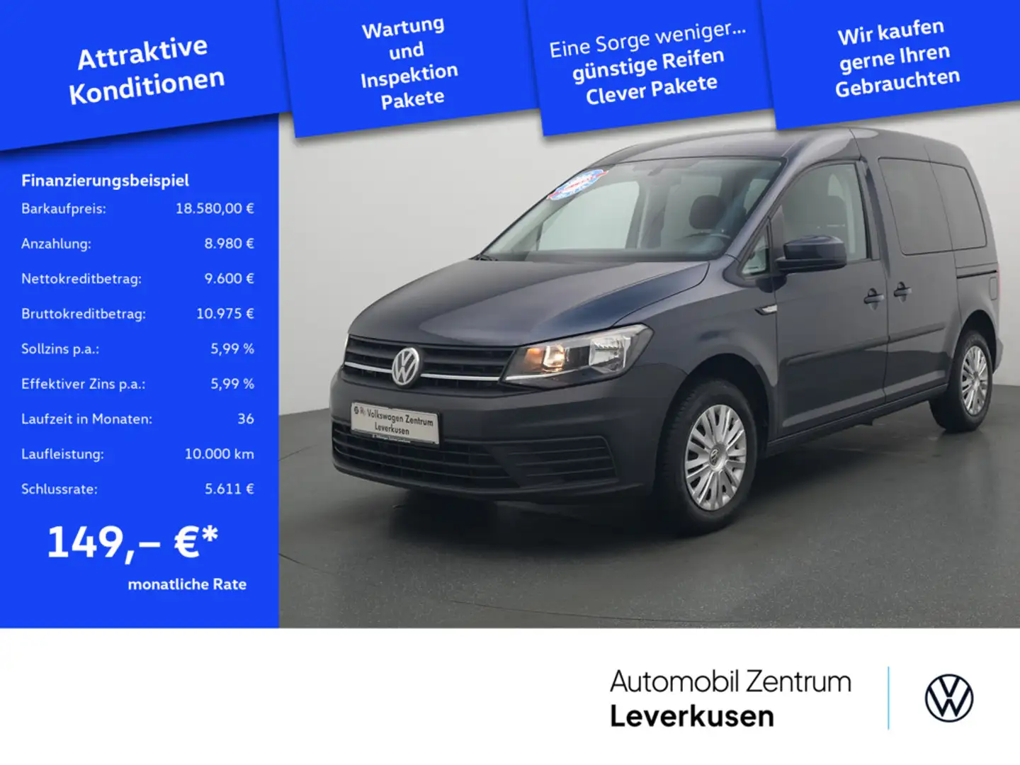 Volkswagen Caddy Trendline TEMPOMAT PDC SHZ Schwarz - 1