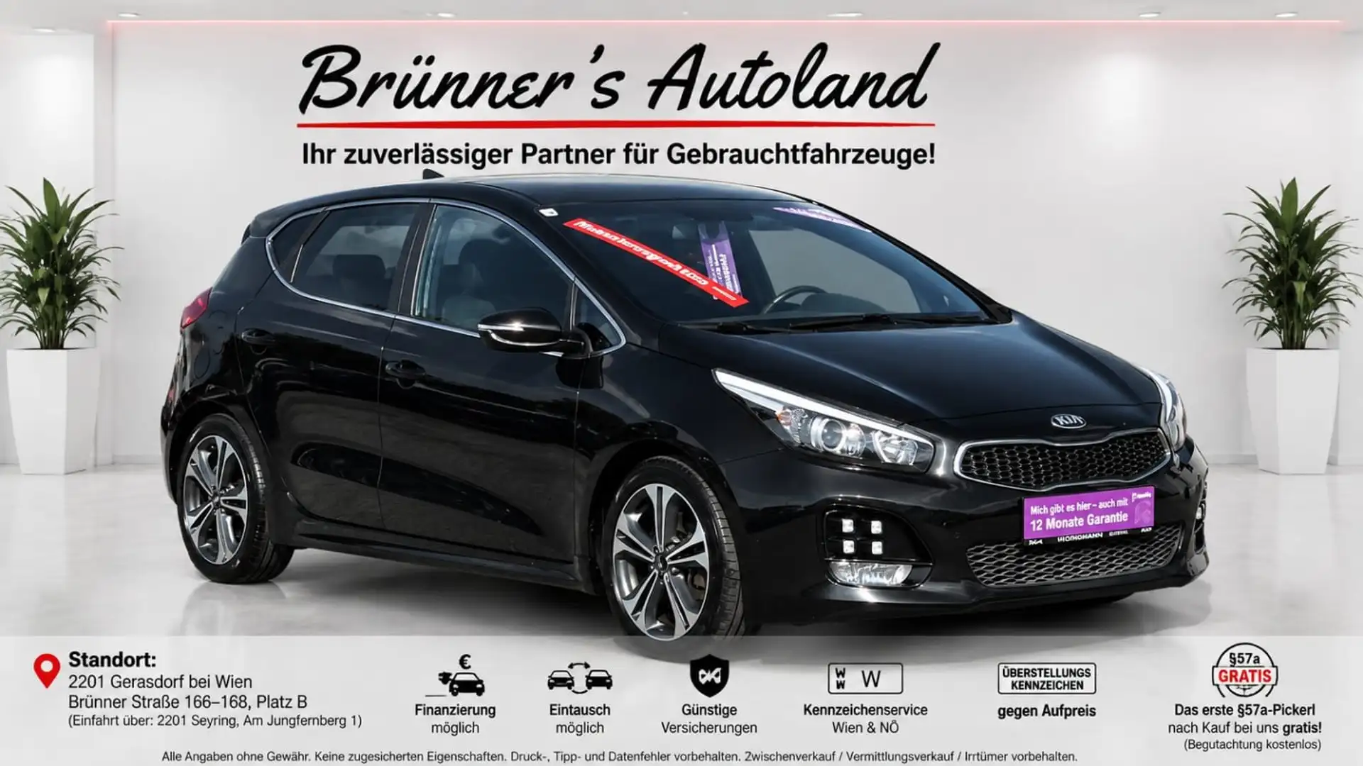 Kia Ceed / cee'd 1-Besitz alle Wartungen Service Pickerl bei KIA Schwarz - 1