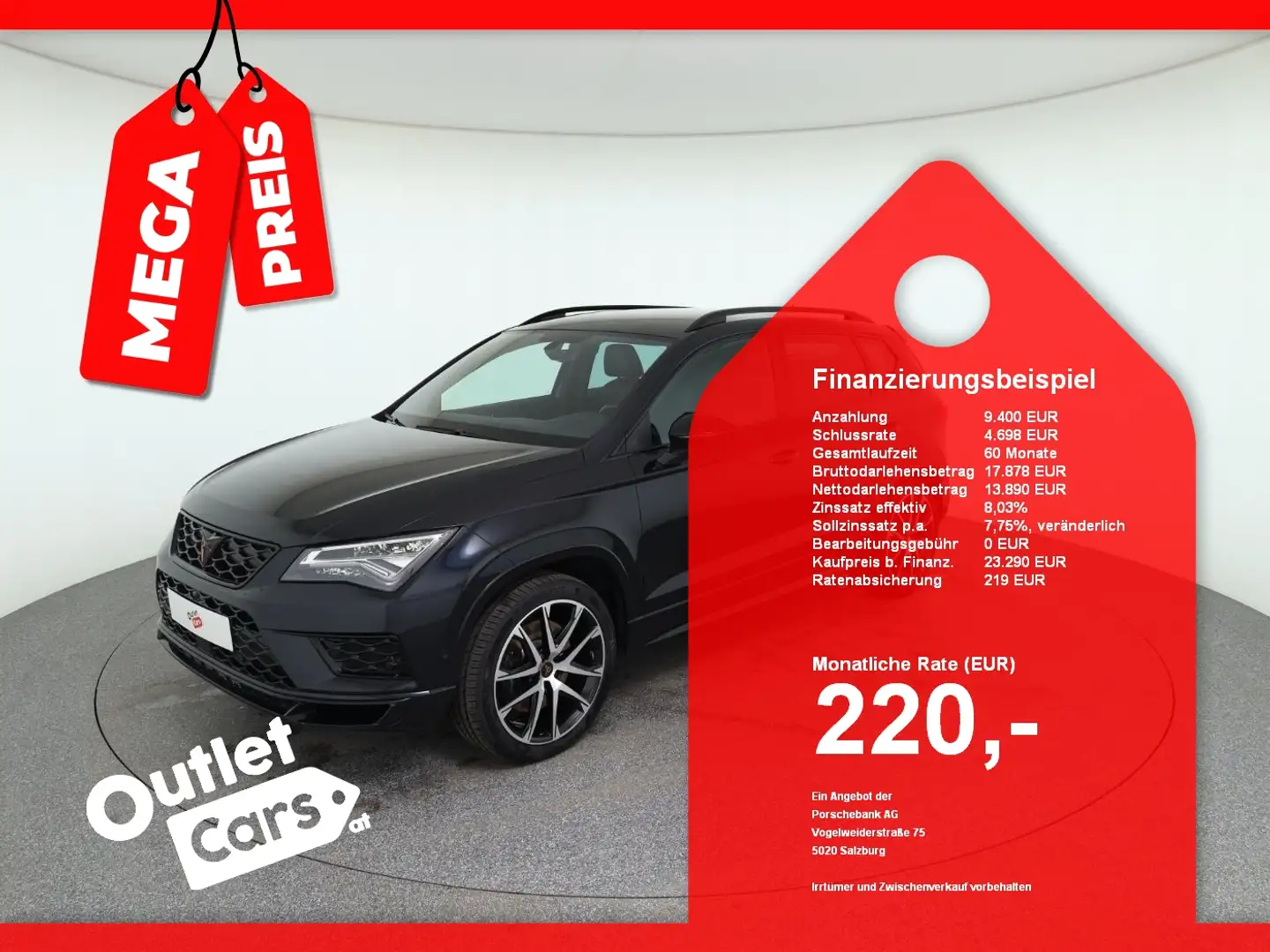CUPRA Ateca 2.0 TSI DSG LED+NAV+RFK+Virtual+ALLRAD+LM Schwarz - 1