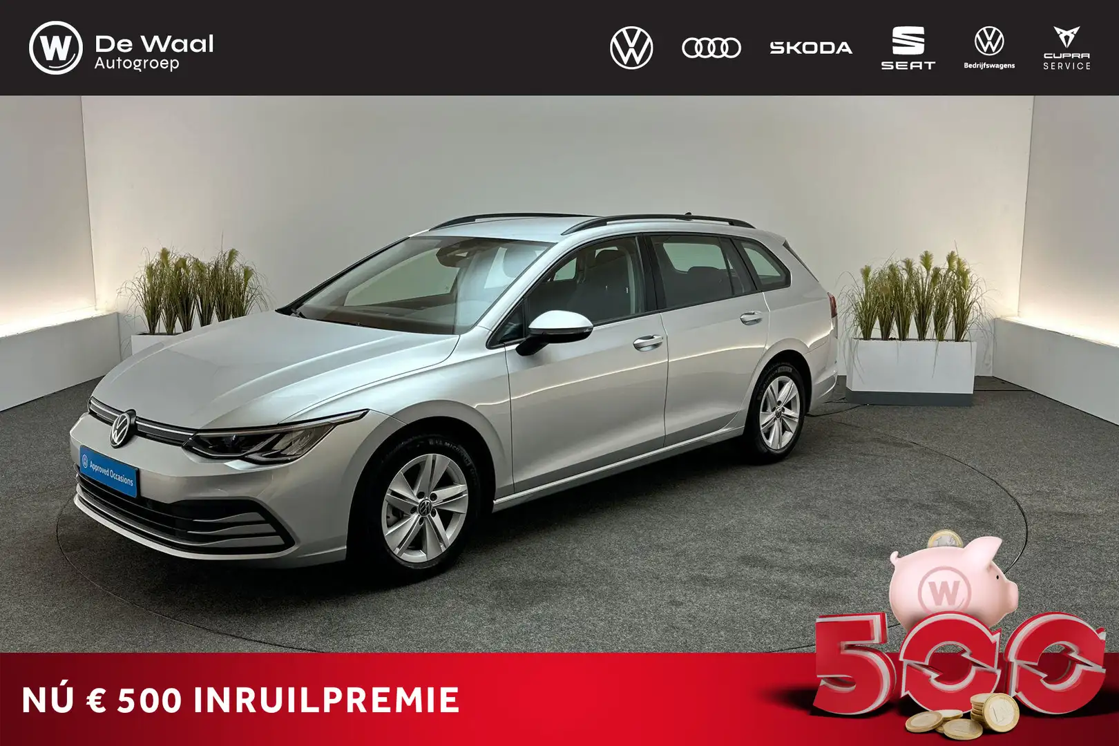Volkswagen Golf Variant 1.0 eTSI 110pk DSG Life | Navigatie, Adaptive Crui Zilver - 1