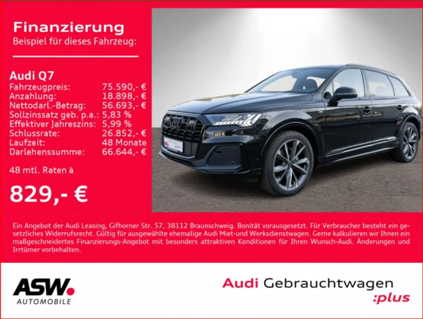 Audi Q7 50TDI qu S line Navi Matrix ACC HUD Pano AHK // SO Schwarz - 1