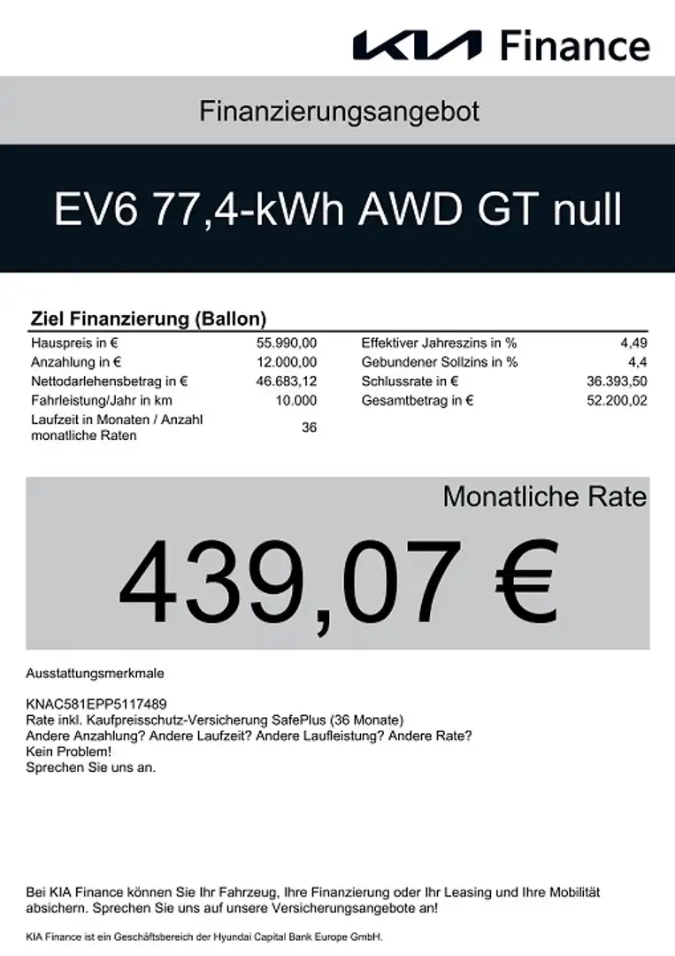 Kia EV6 77.4 AWD GT GD 585PS INKL. WINTERREIFEN Grau - 2