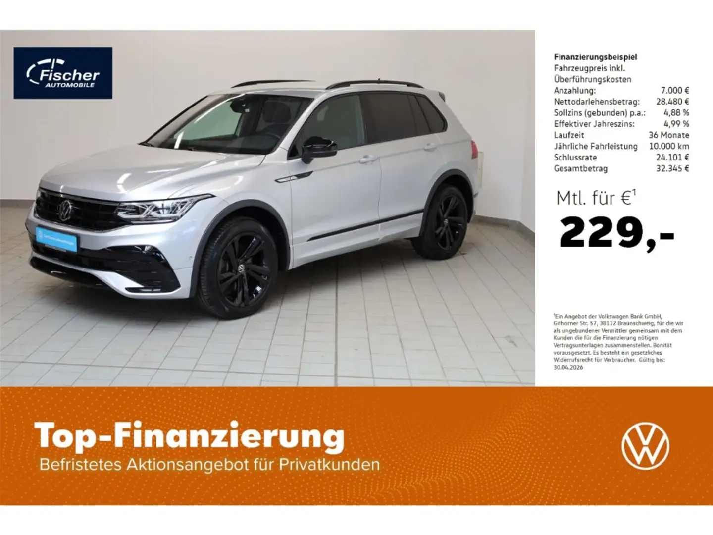 Volkswagen Tiguan 2.0 TDI BMT 4Motion R-Line DSG Matrix/AHK Silber - 1