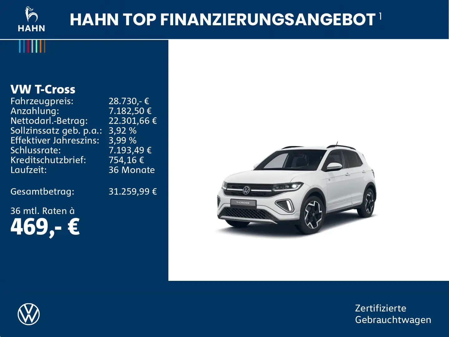 Volkswagen T-Cross 1.5 TSI DSG R-Line AHK Matrix Navi Sitzh Blanc - 2