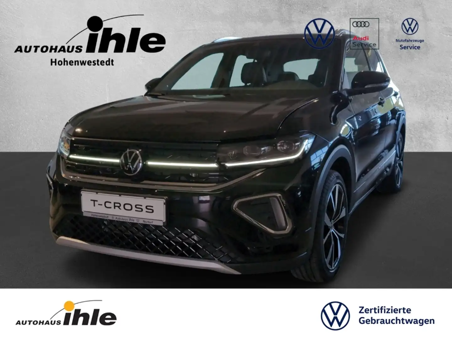Volkswagen T-Cross 1,5 TSI DSG R-Line BEATS+R-KAMERA+AHK+NAVI Black - 1