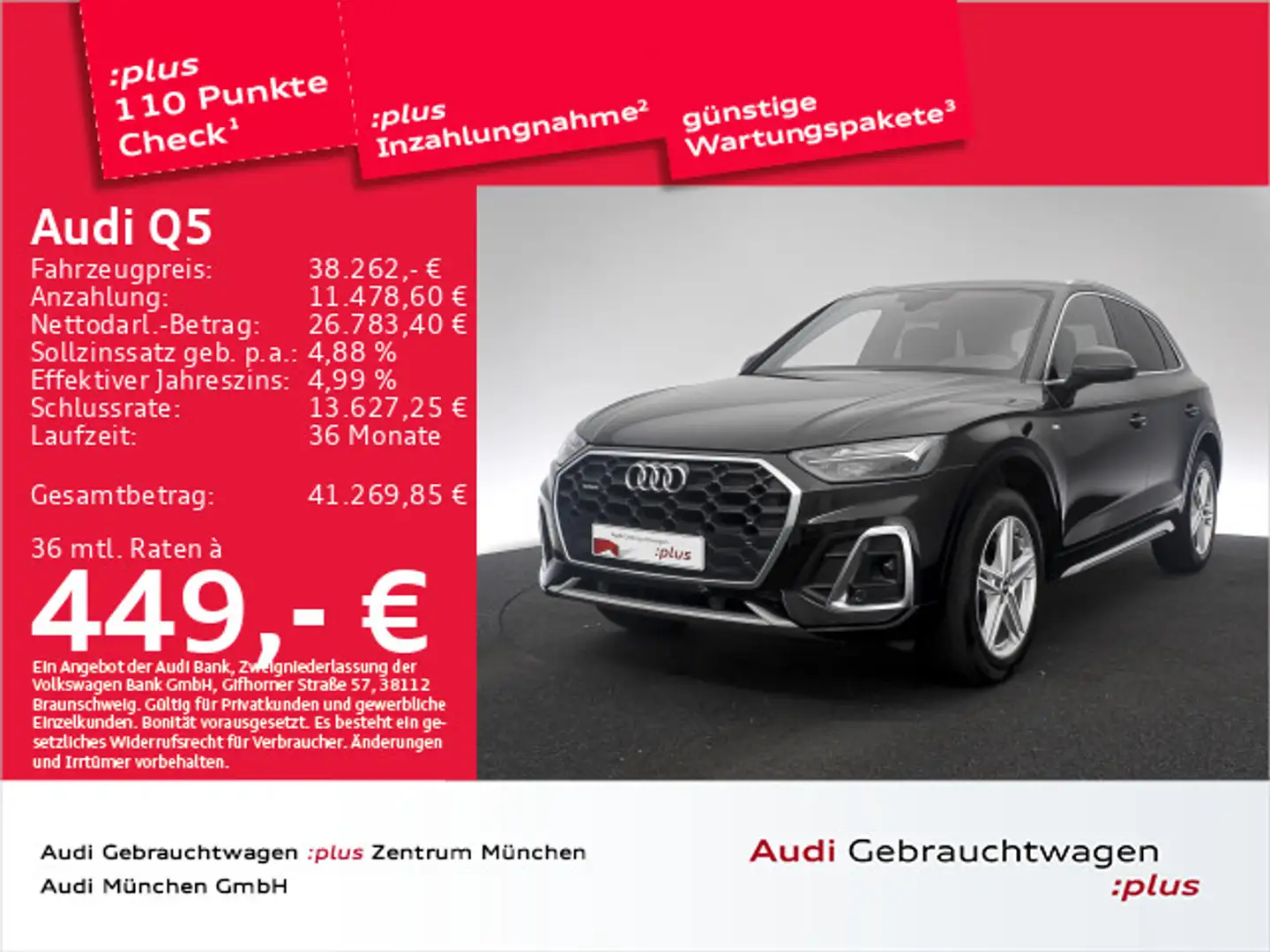 Audi Q5 40 TDI qu. S tronic 2x S line AHK/Navi+/Kamer Schwarz - 1