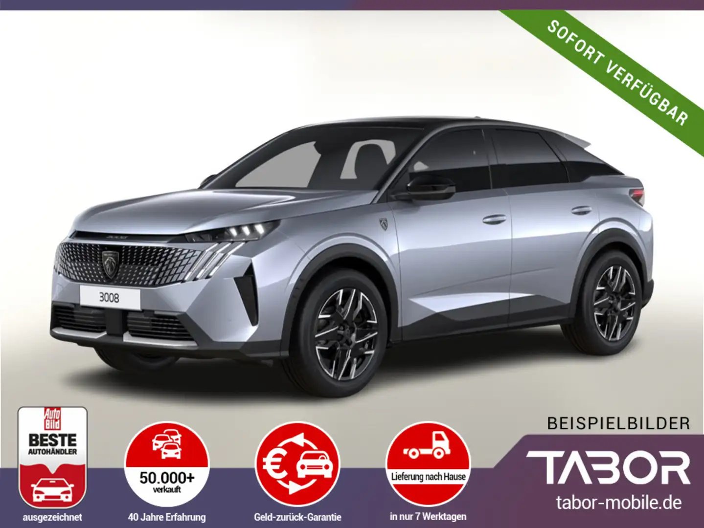 Peugeot 3008 MHEV 136 GT Matrix ACC SHZ Nav 360° Keyless Silber - 1