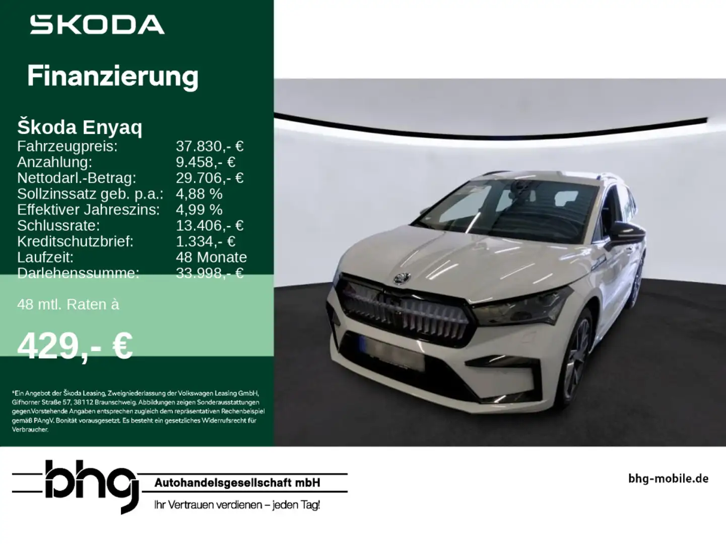 Skoda Enyaq iV 80x Design Selection Loft Navi Kamera Bianco - 1