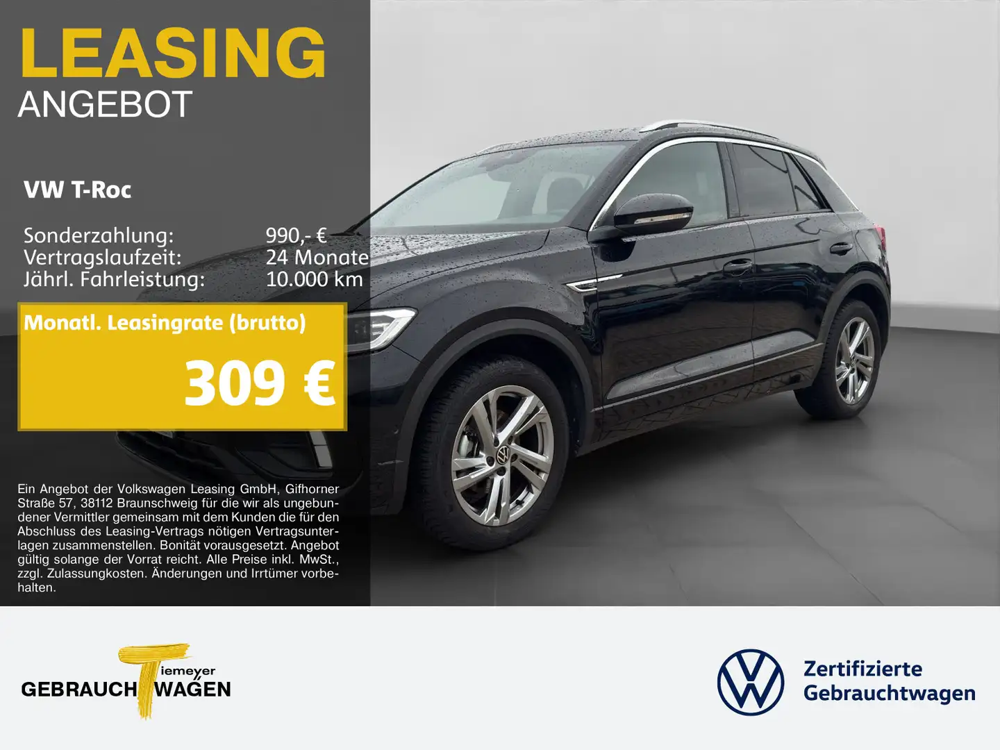 Volkswagen T-Roc 1.5 TSI DSG R-LINE NAVI SITZHZG PDC VIRTUA Schwarz - 1