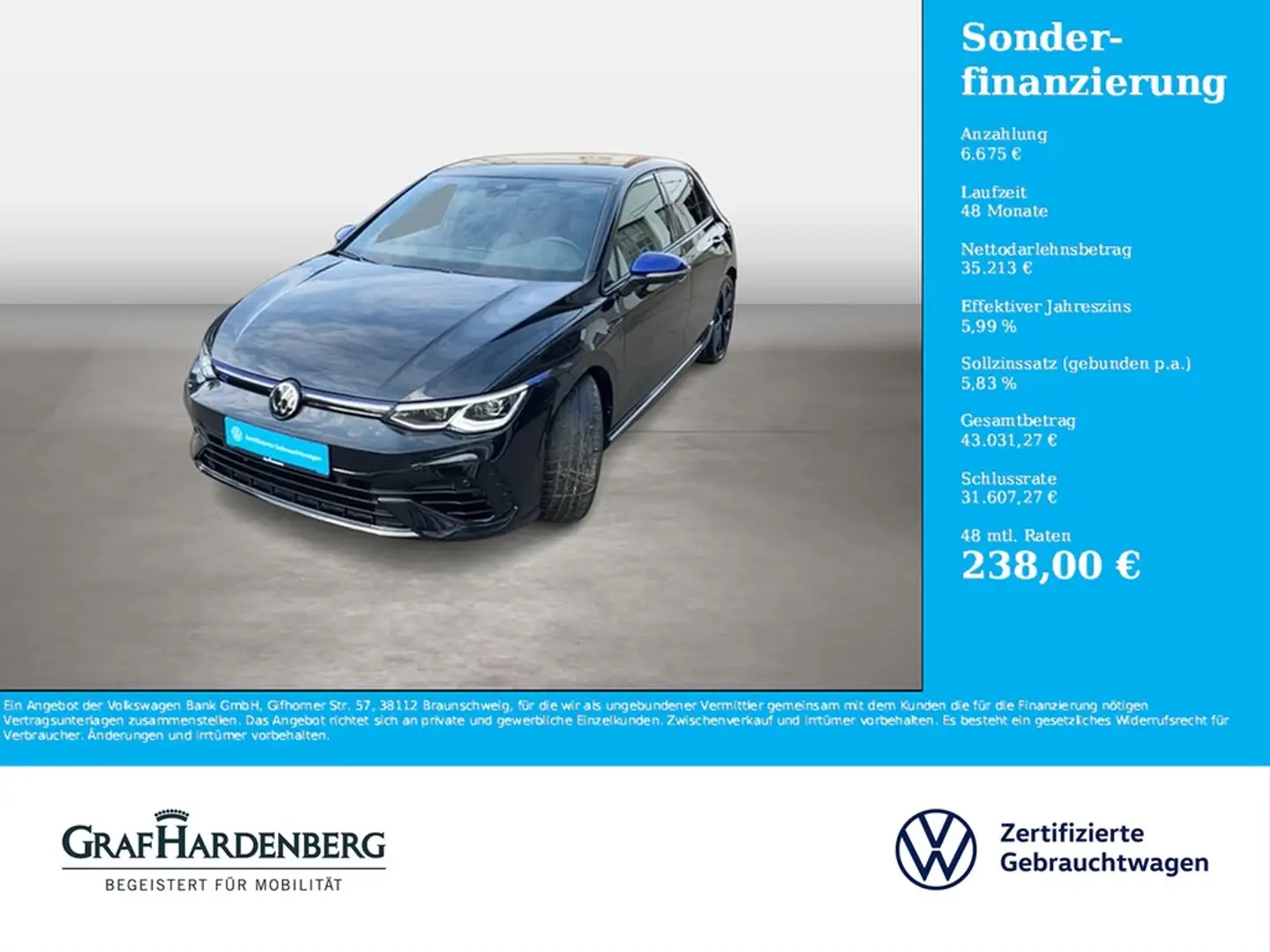 Volkswagen Golf R Performance 4Mot. TSI DSG Navi Matrix DCC Schwarz - 1