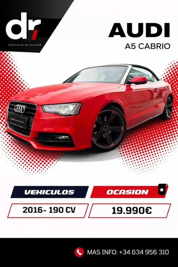 Audi A5 Cabrio 2.0TDI quattro 190 Rojo - 1