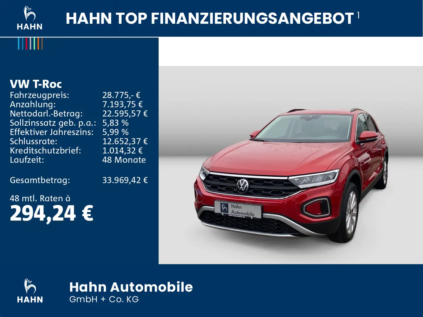 Volkswagen T-Roc 1.5TSI DSG Life LED ACC GRA Einp Sitzhzg Rot - 2