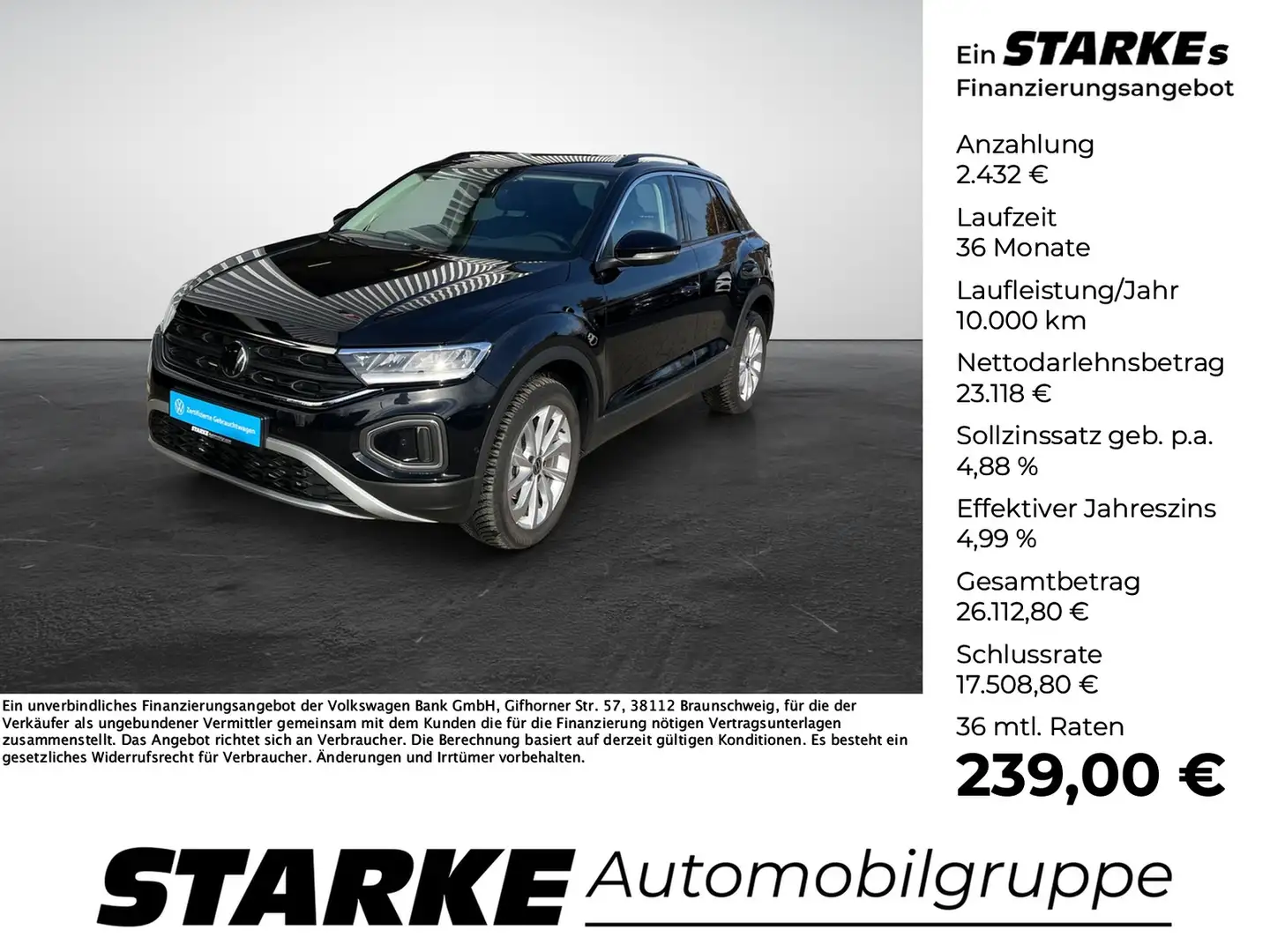 Volkswagen T-Roc 1.5 TSI Life Schwarz - 1