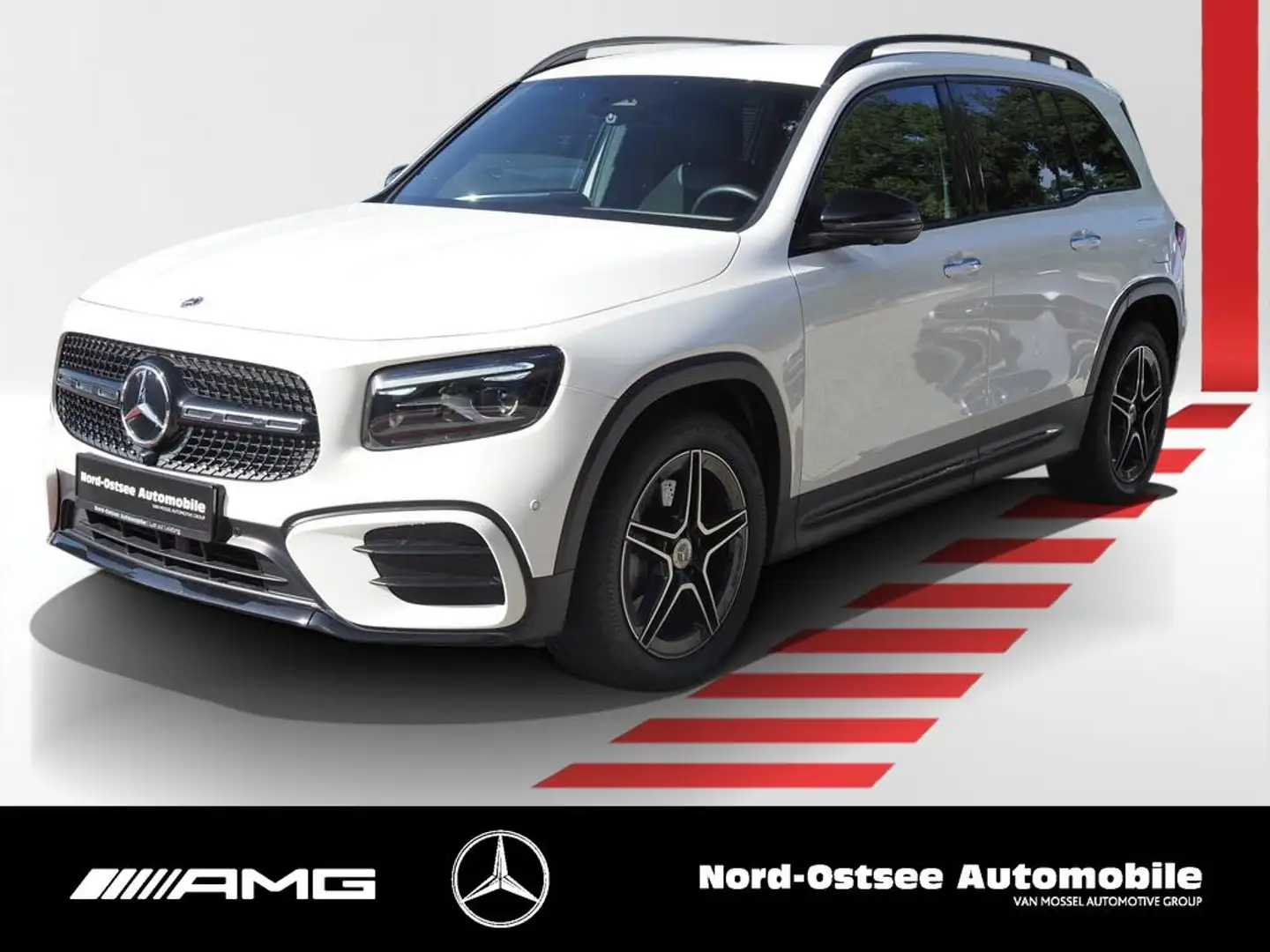Mercedes-Benz GLB 220 d 4M AMG MULTIBEAM AHK NIGHT 360° TEMPO Weiß - 1