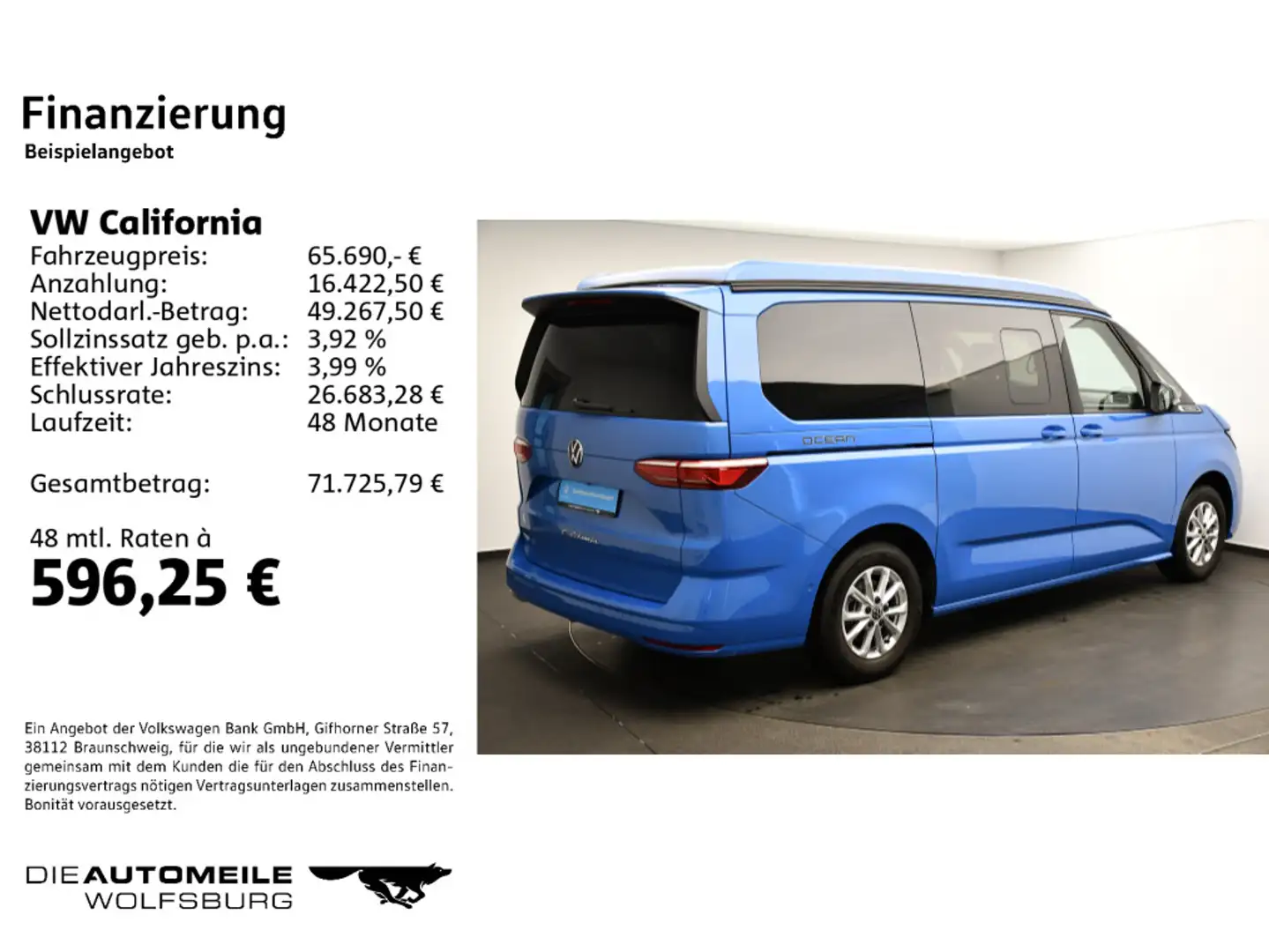 Volkswagen Sonstige T7 California AD 2.0 TDI DSG Ocean LED/ACC/AHK Blau - 2