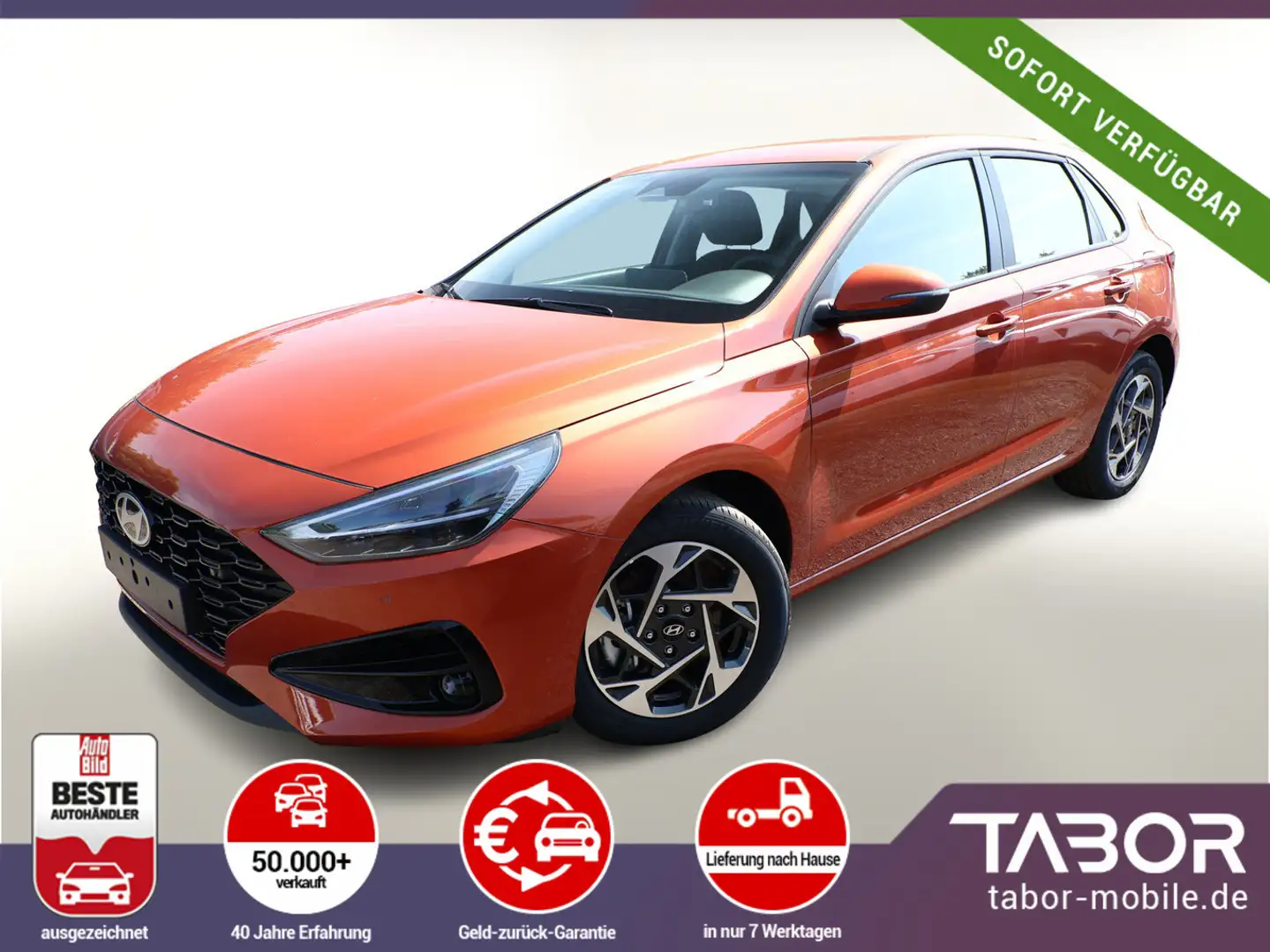 Hyundai i30 1.0 TGDI 100 Advantage LED Nav Kam PDC Temp Orange - 1