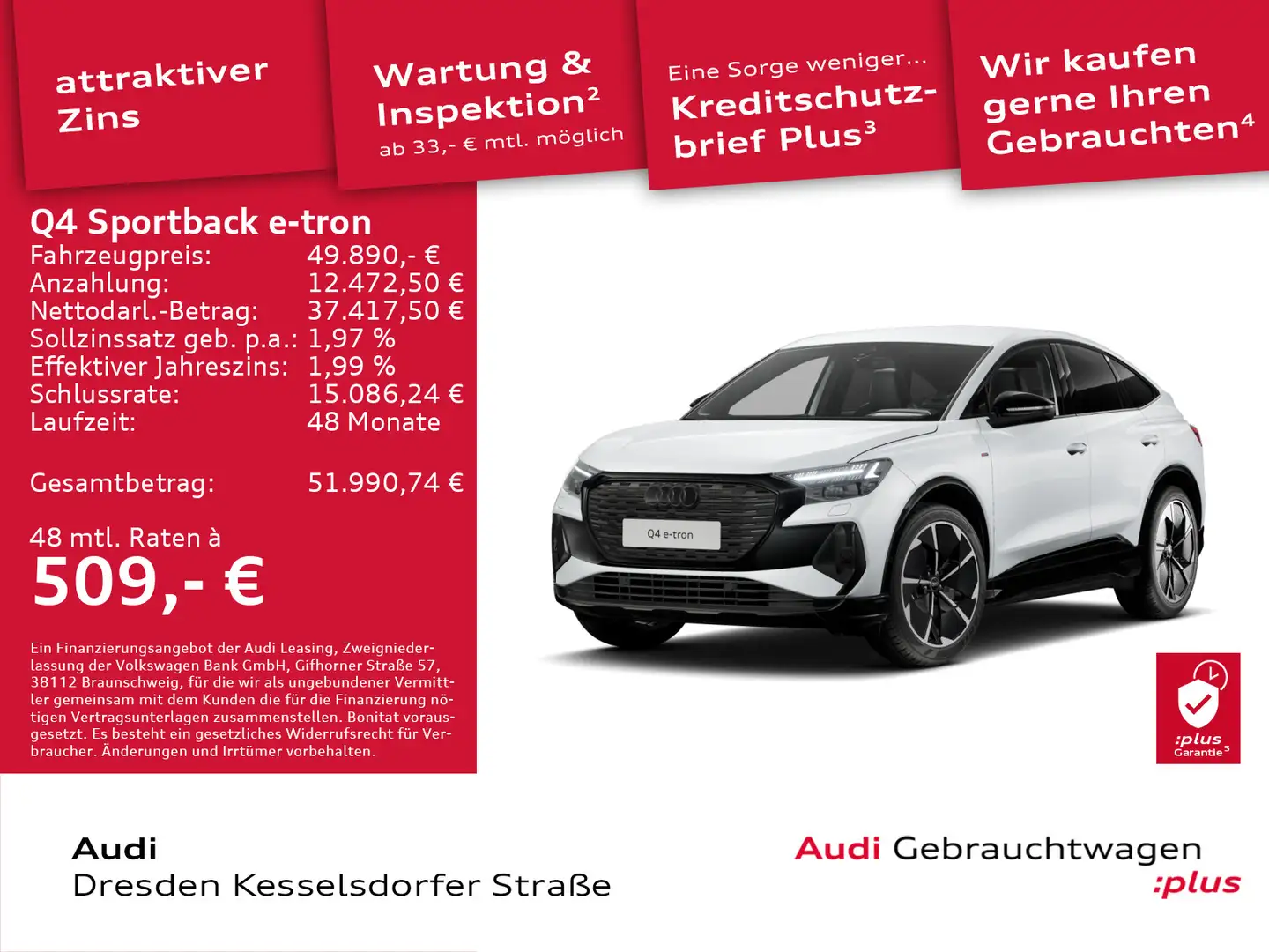 Audi Q4 e-tron 45 210 kW Weiß - 1