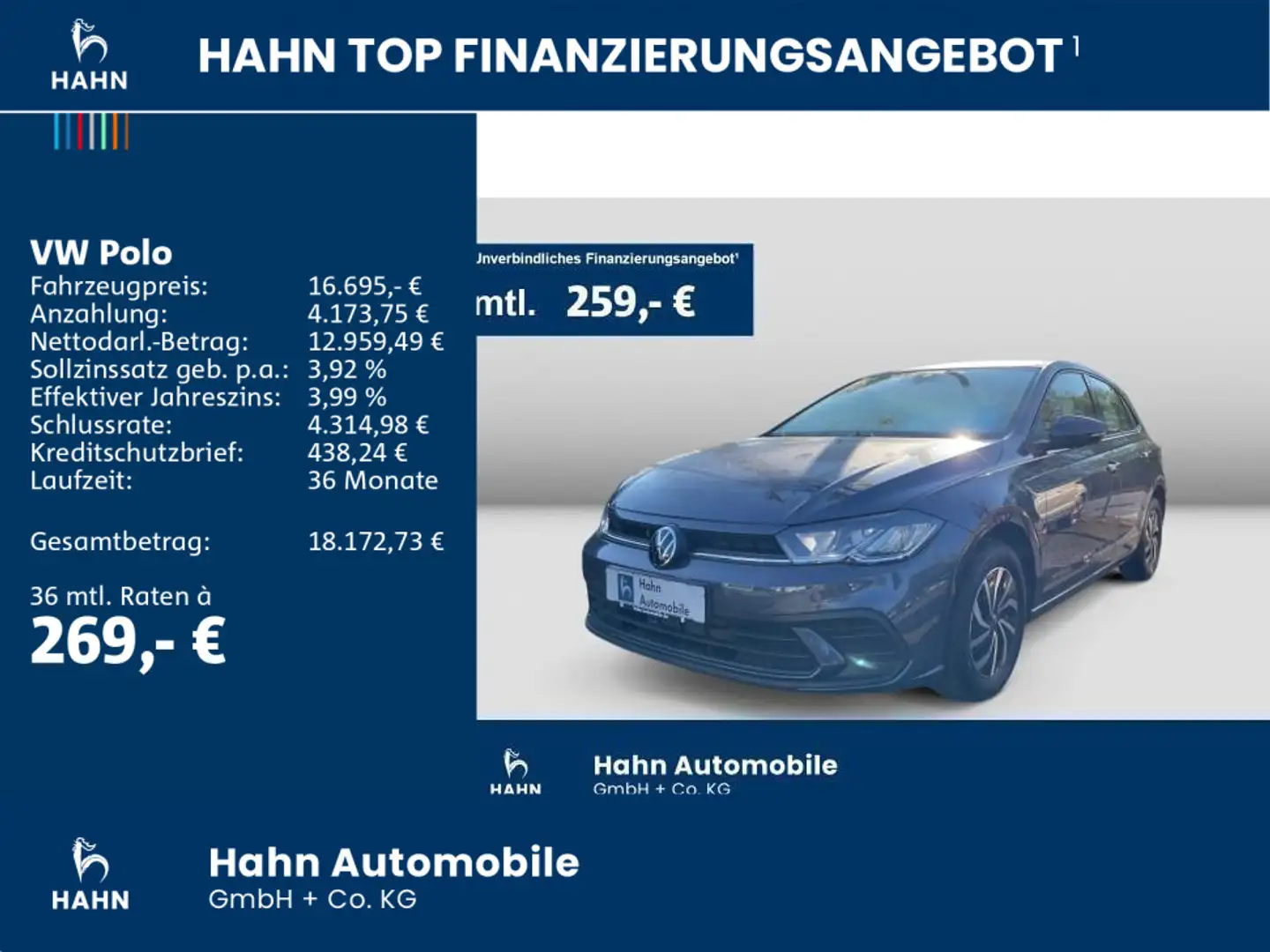 Volkswagen Polo 1.0 TSI DSG Life Navi LED App Connect PDC Grau - 2