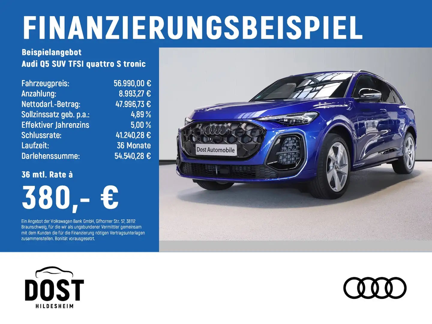 Audi Q5 SUV TFSI quattro S tronic TECH PLUS+INT/EXT S Blauw - 2