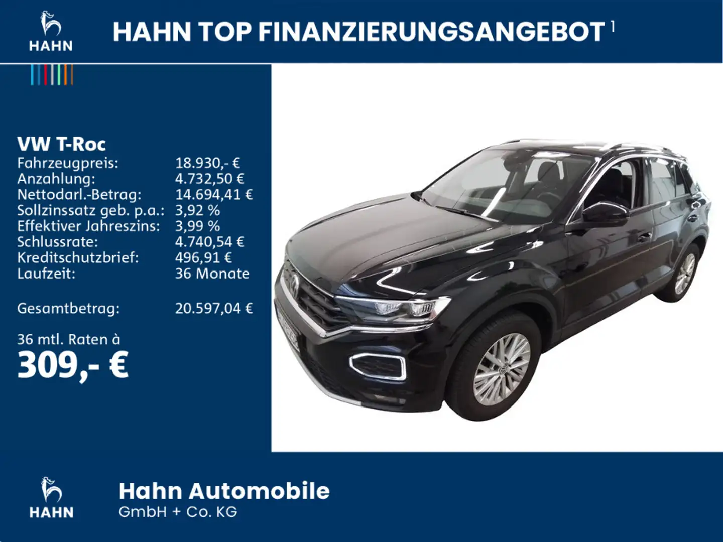 Volkswagen T-Roc 1.0TSI Style LED Navi AHK Sitzhzg ACC PDC Schwarz - 2
