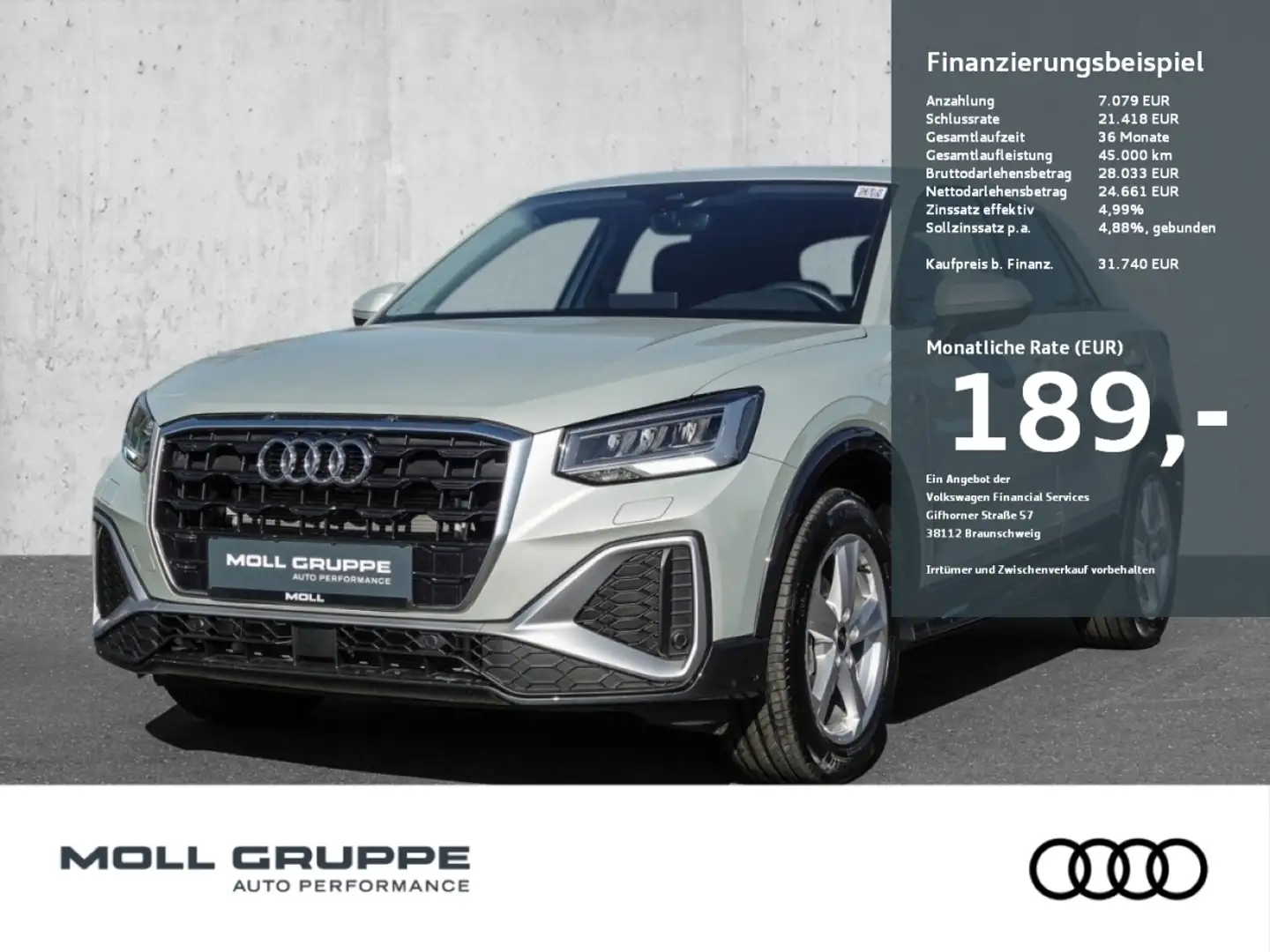 Audi Q2 S line 35 TFSI S tronic (AHK*Navi plus) NAVI Silber - 1