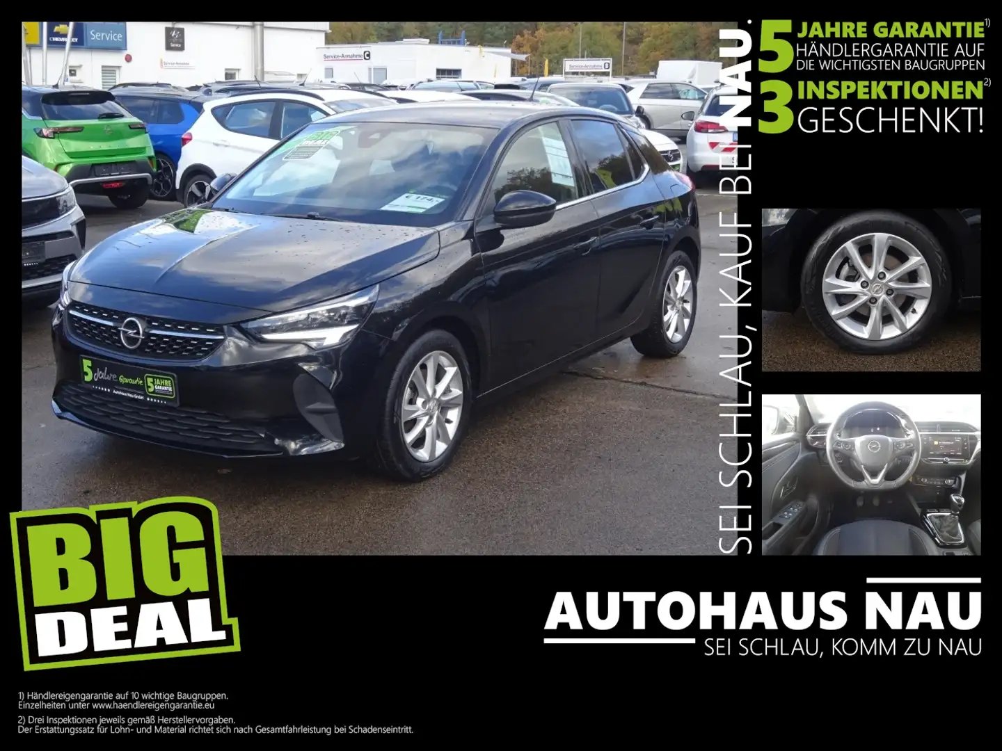Opel Corsa Elegance 1.2 Inspektionspaket BigDeal! Schwarz - 1