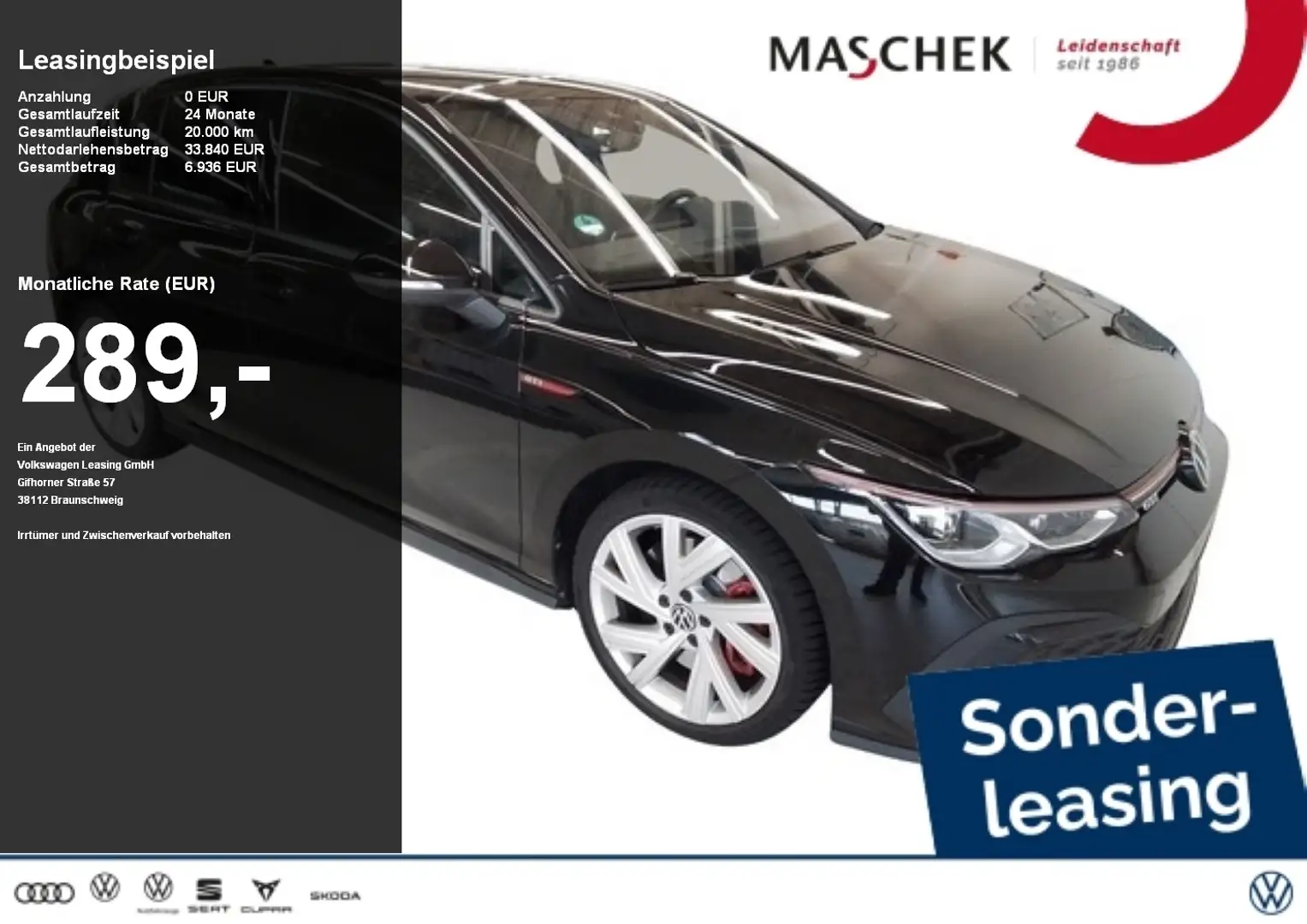Volkswagen Golf GTI 2.0 TSI Sonderleasing! DSG Standh. IQLight Schwarz - 1